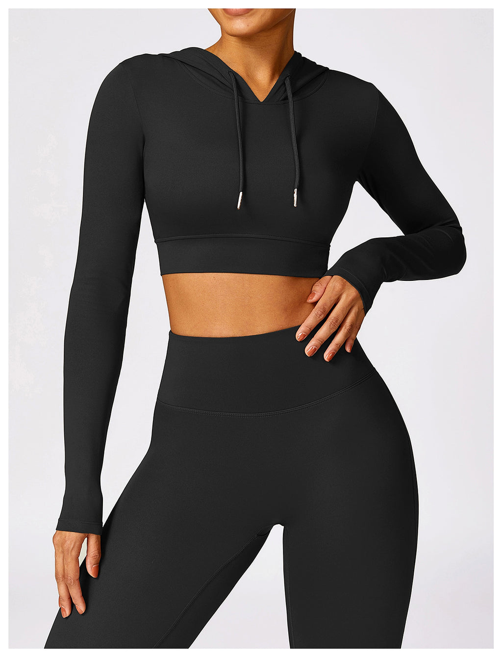 Outdoor Running Hooded Top Yoga Leggings - enhanced image 13