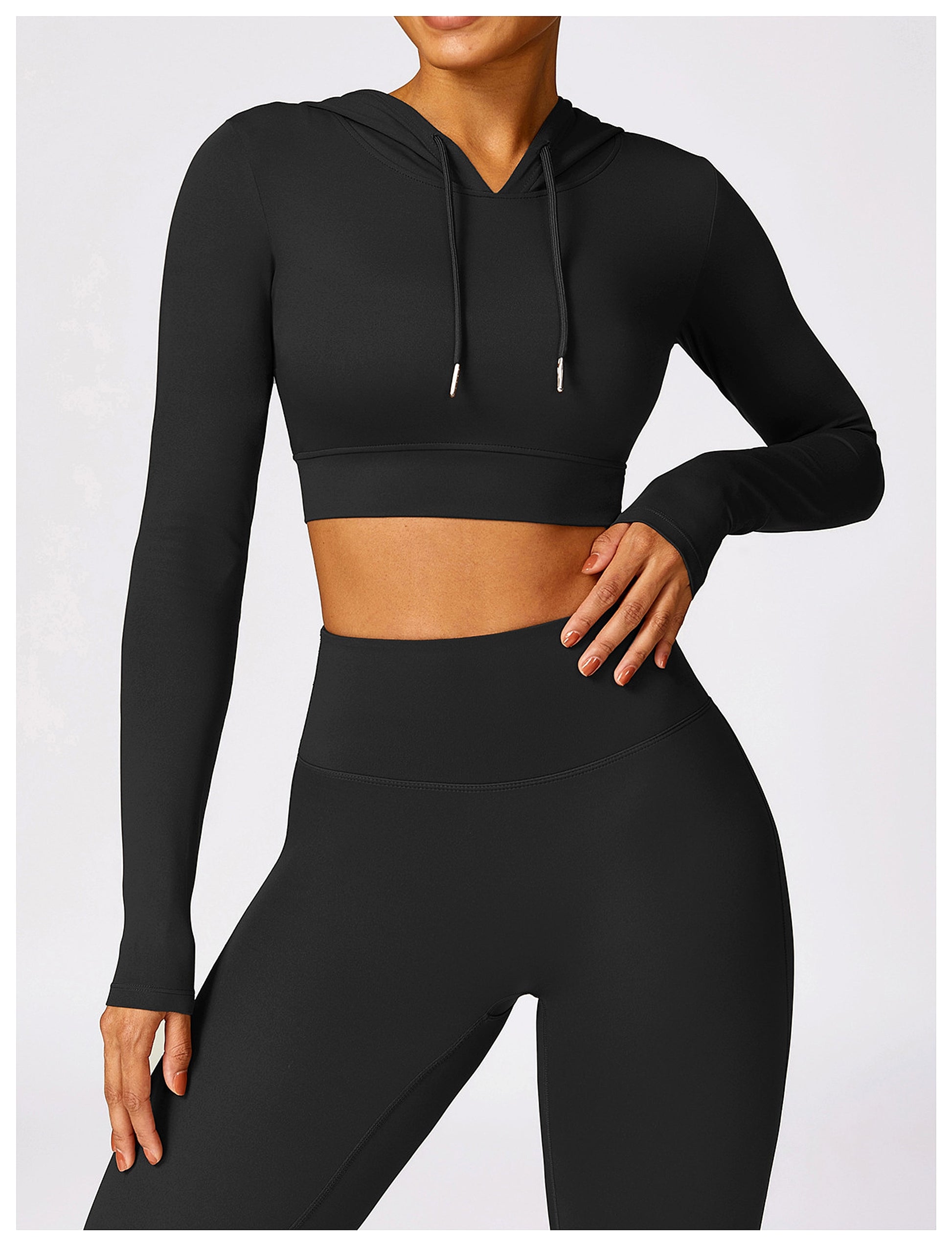 Outdoor Running Hooded Top Yoga Leggings - enhanced image 13