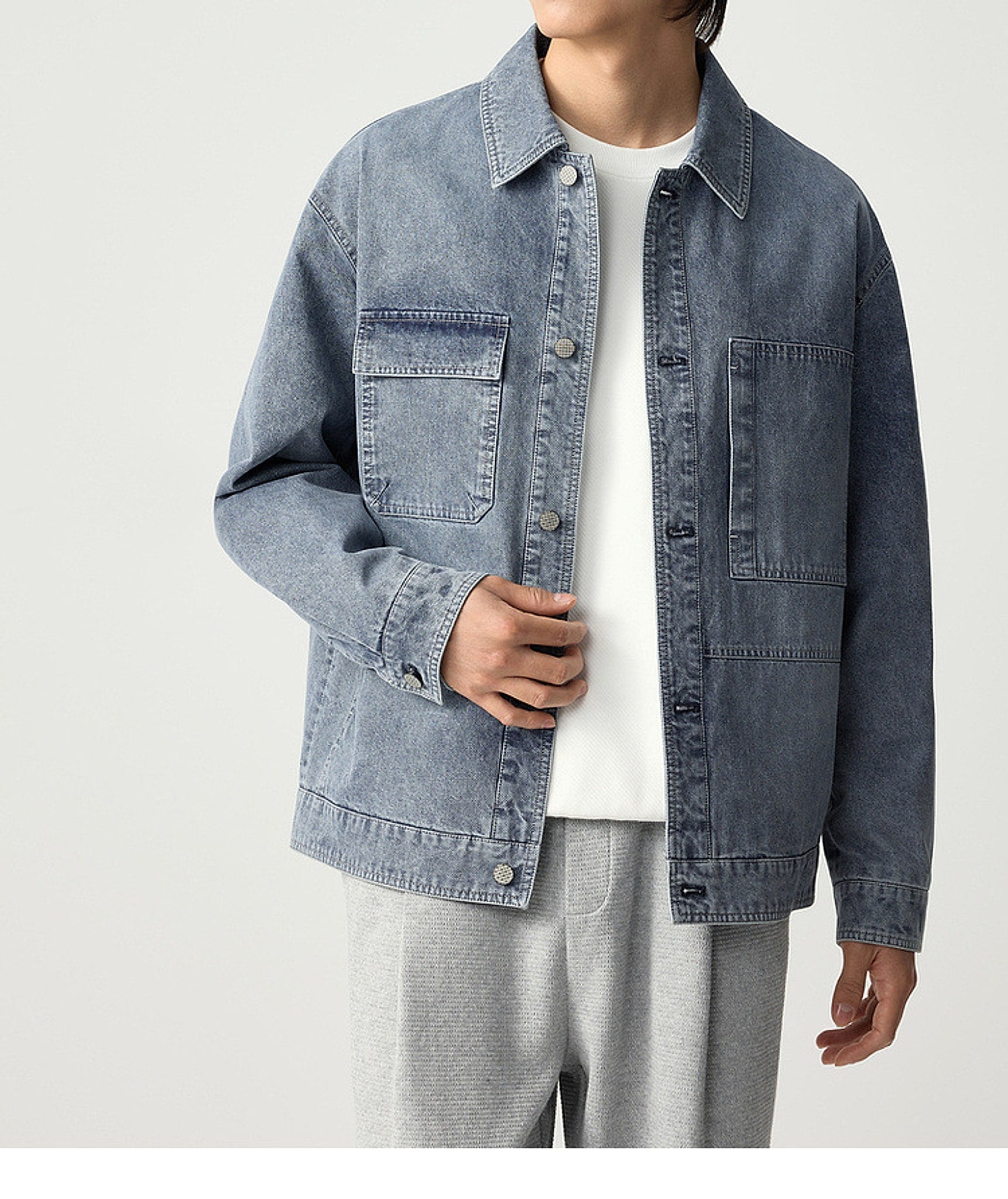 Pocket Decorative Lapel Men's Jacket - enhanced image 13