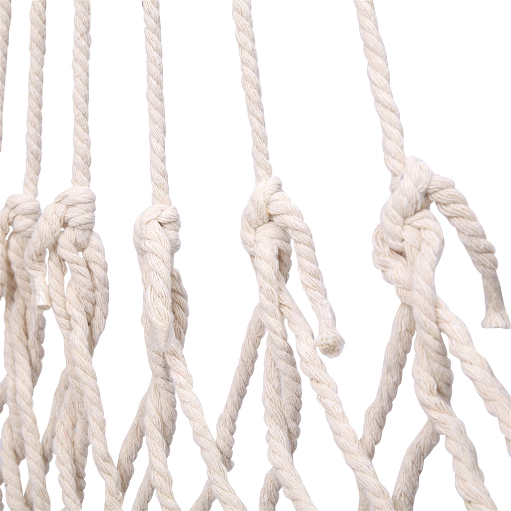 SolunaWeave™ – Cotton Rope Hanging Chair (Beige) - enhanced image 13