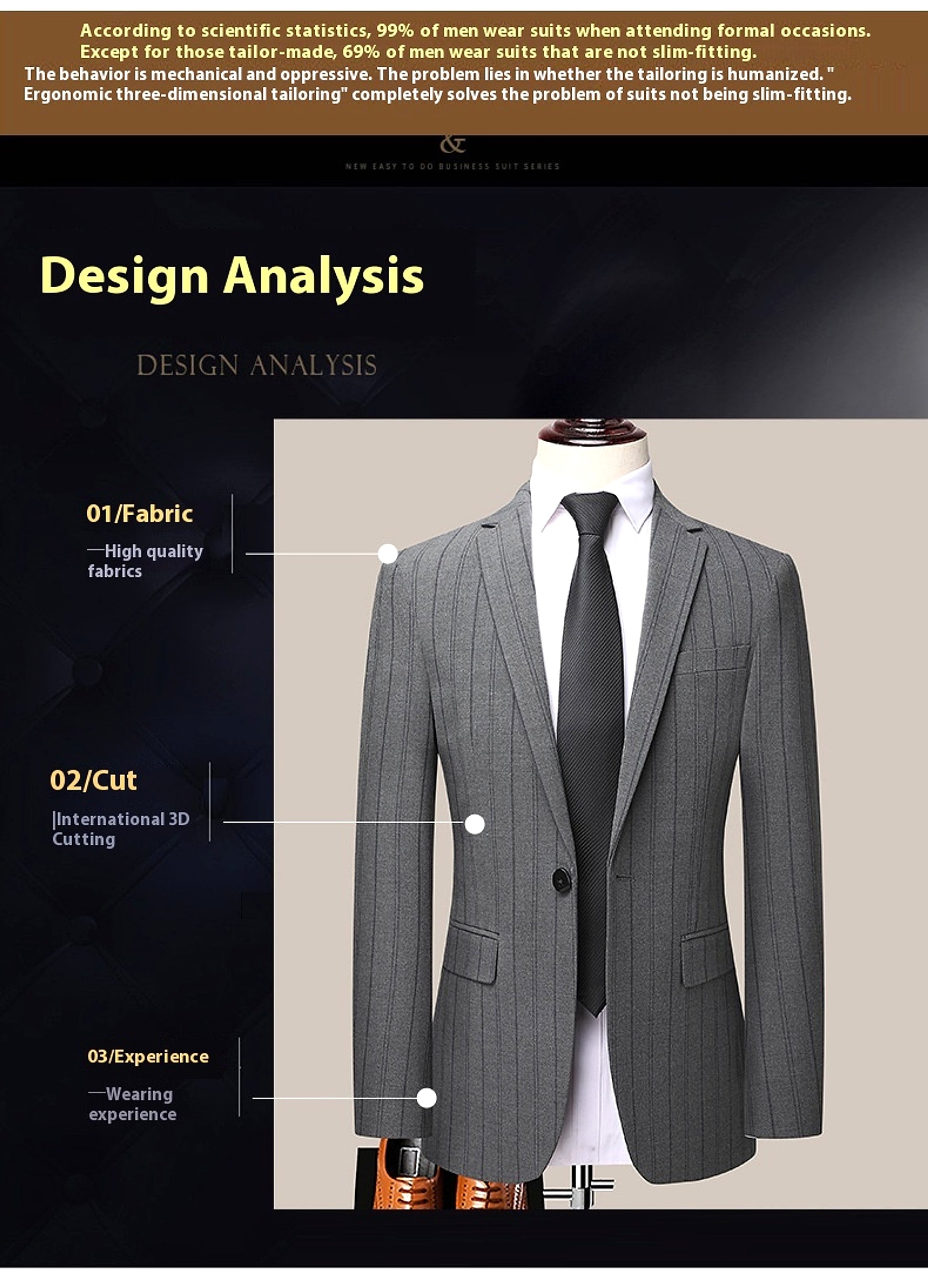 Graysven™ – Slim Striped Wedding & Business Suit - enhanced image 13