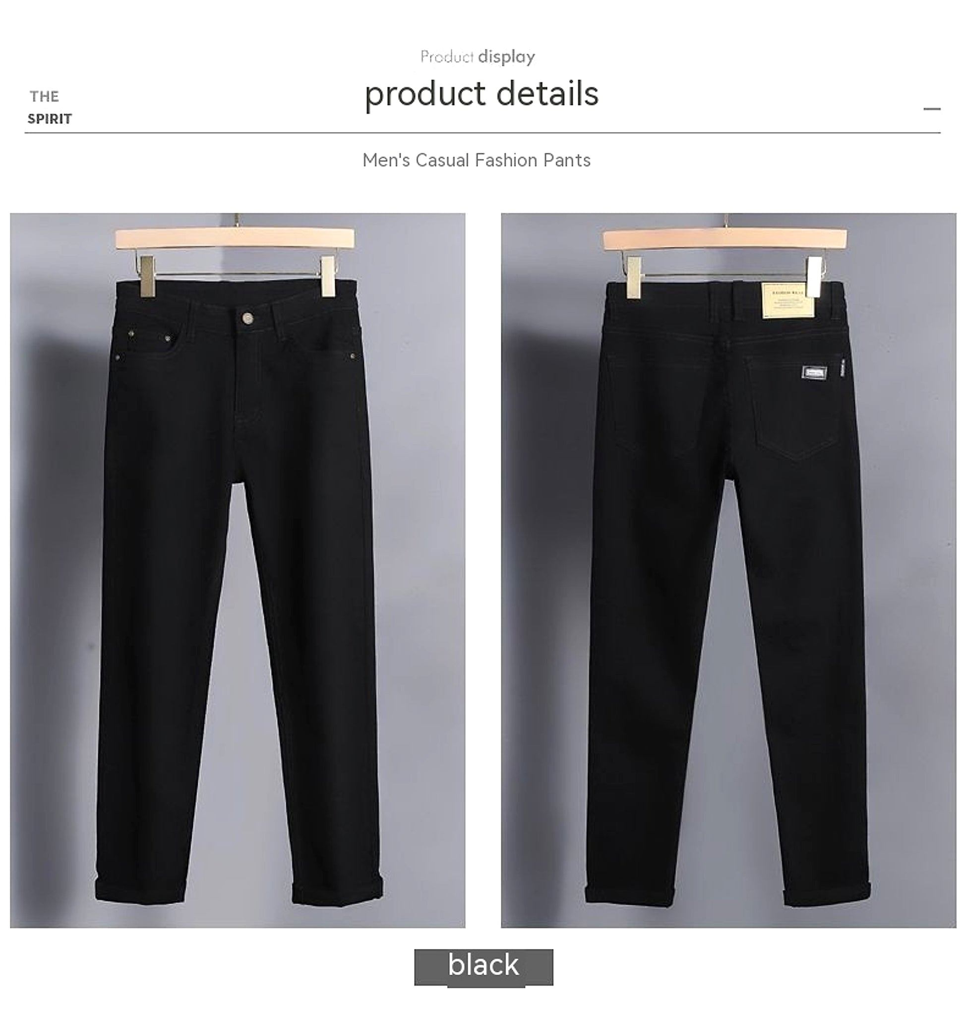 Straight Stretch Comfortable Trousers Mid-high Waist Pants Men - enhanced image 13