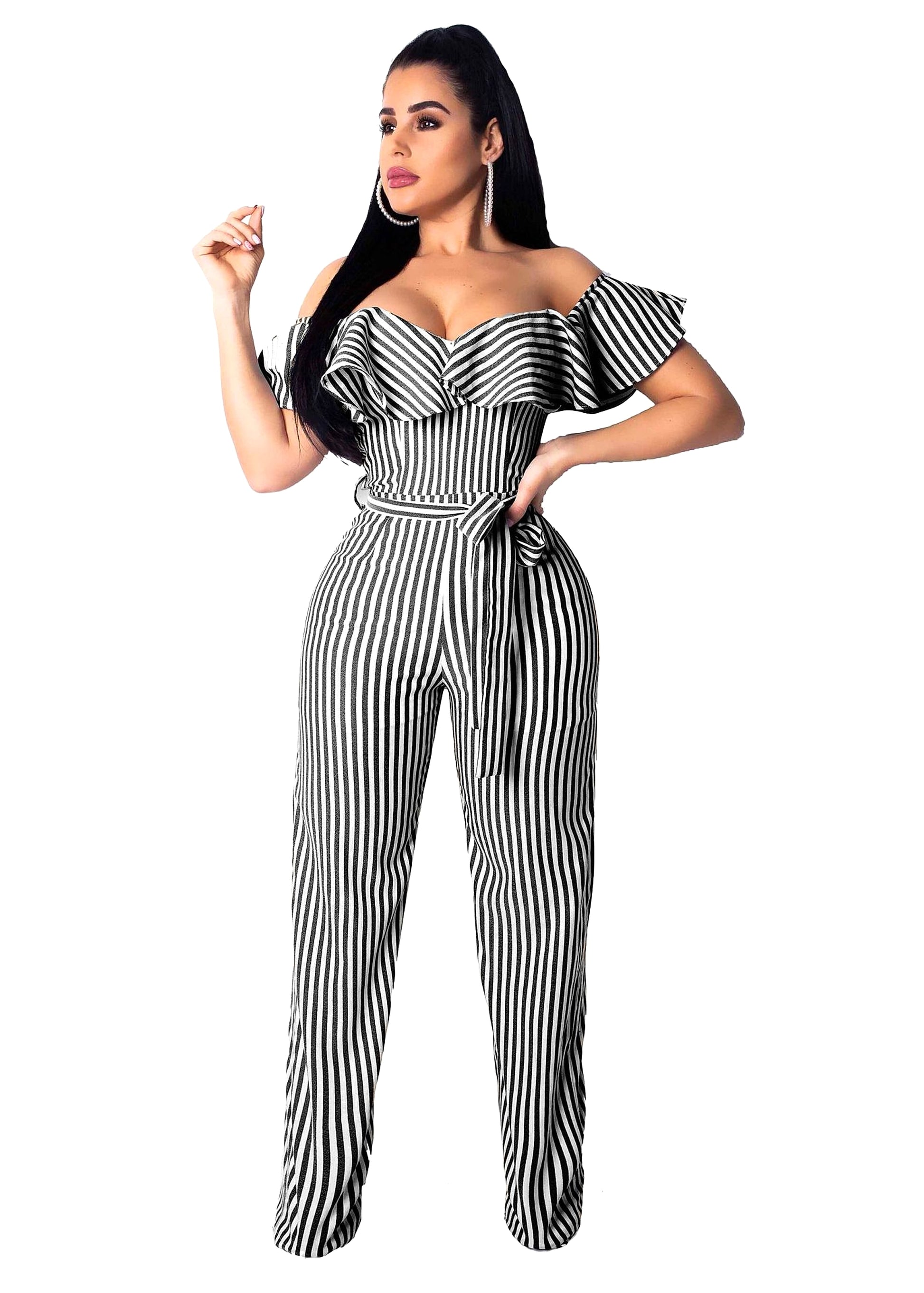 striped jumpsuit - enhanced image 13