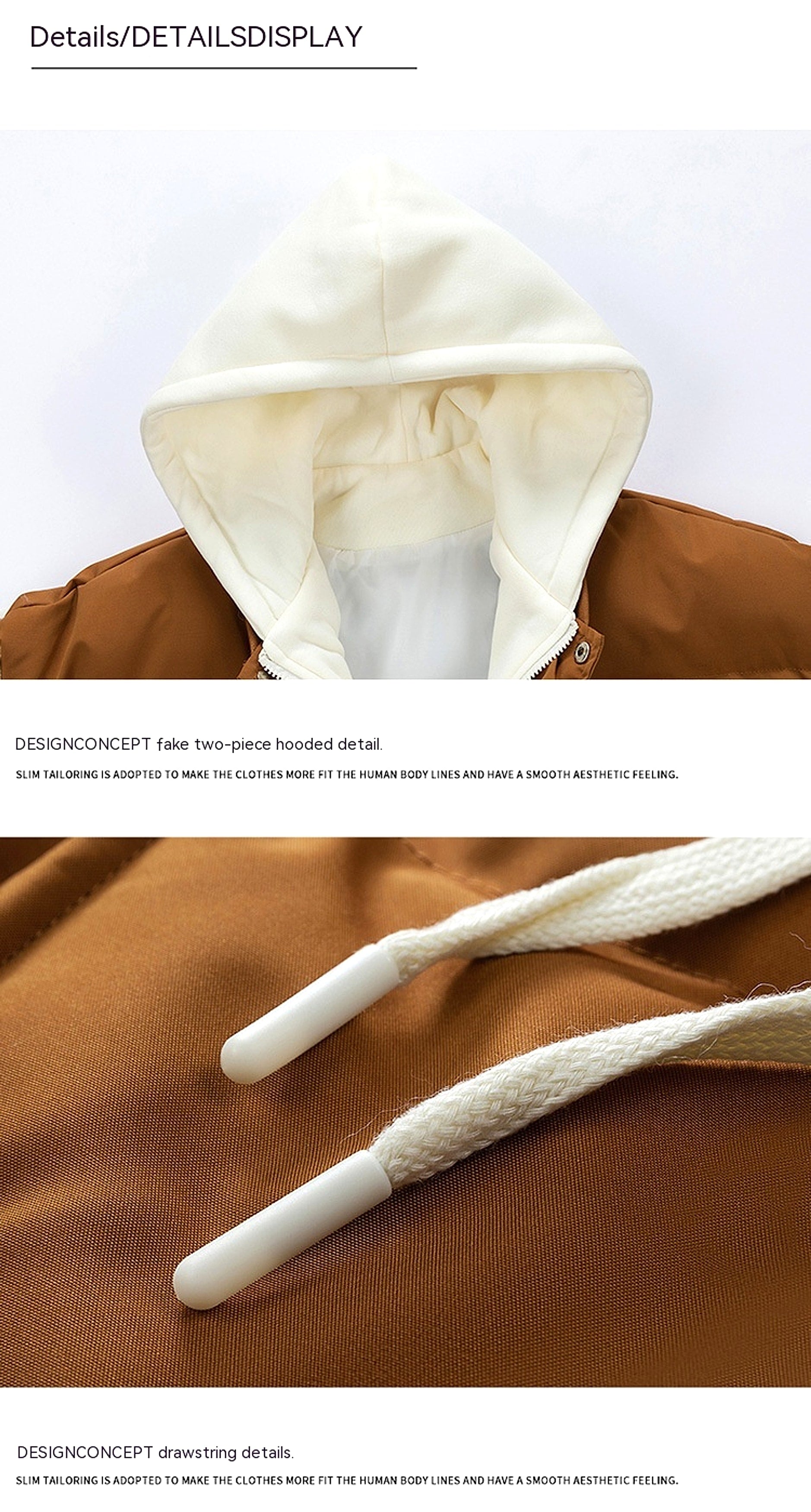 Thickened Down Cotton Jacket With Hood And Two Fake Pieces Men - enhanced image 13