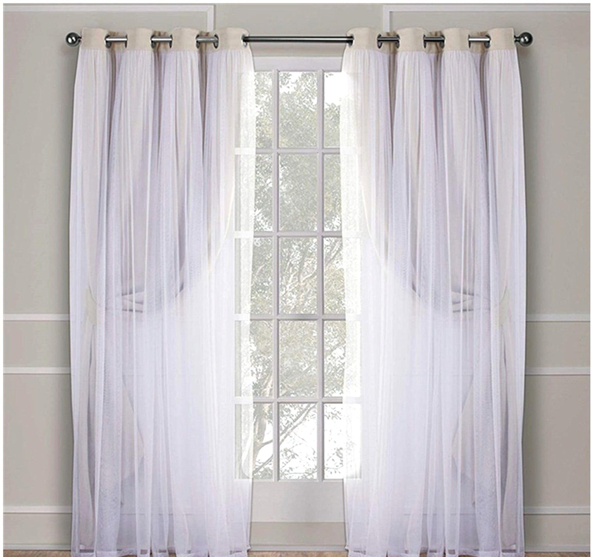 Velura™ – Double Layer Lace-Trim Blackout Curtain - enhanced image 13