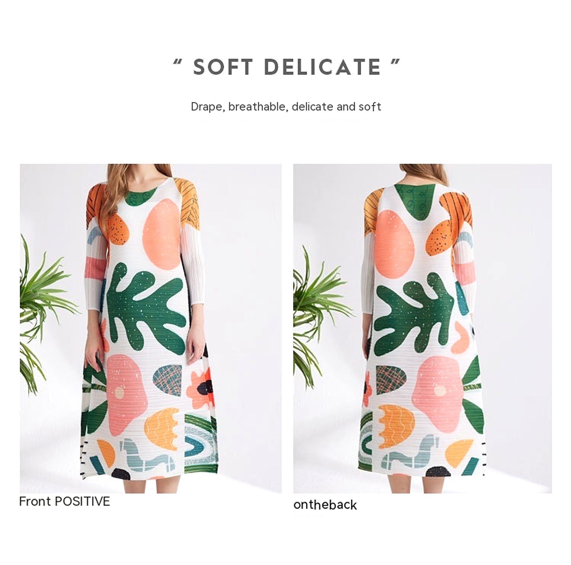 Women's Printed Niche Comfortable Pleated Fashion Dress - enhanced image 13