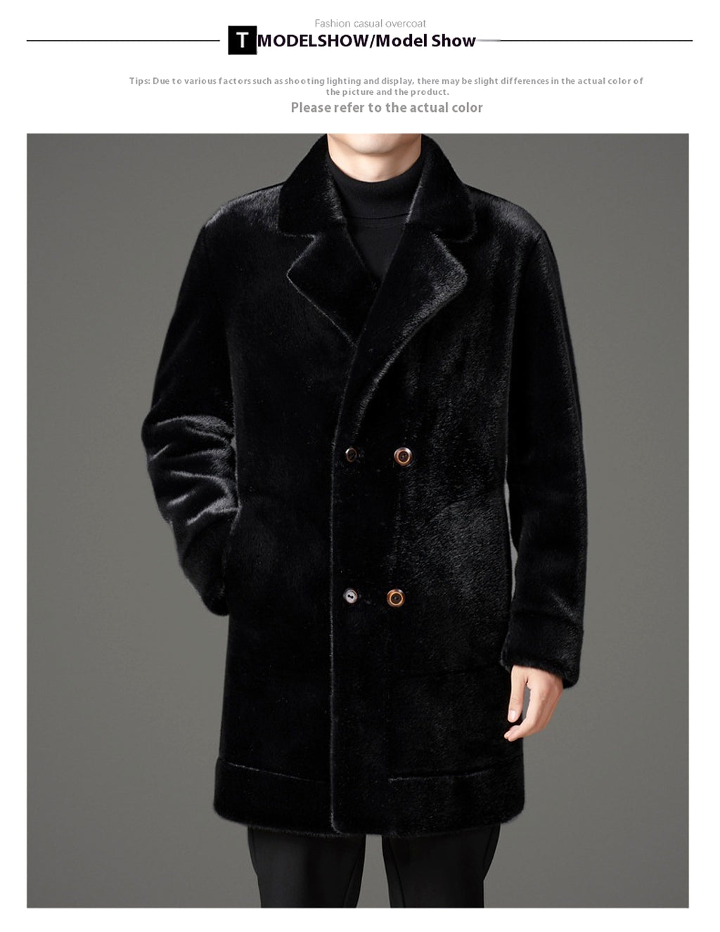 Xuelan Mink Fur Warm Coat On Both Sides Jacket Ment - enhanced image 13