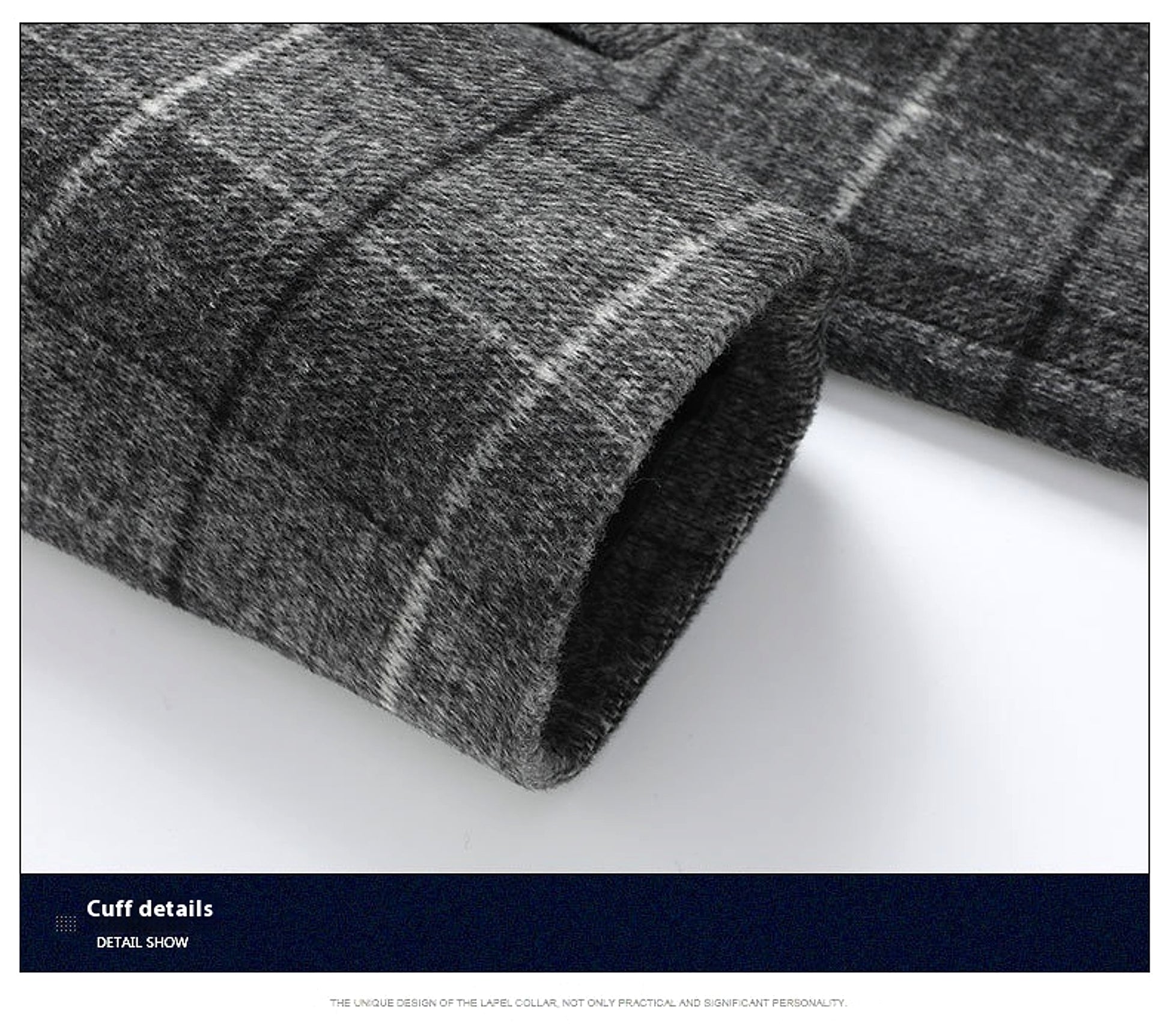25 Edition – Men’s Wool-Blend Plaid Business Overcoat (Mid-Length) - enhanced image 14