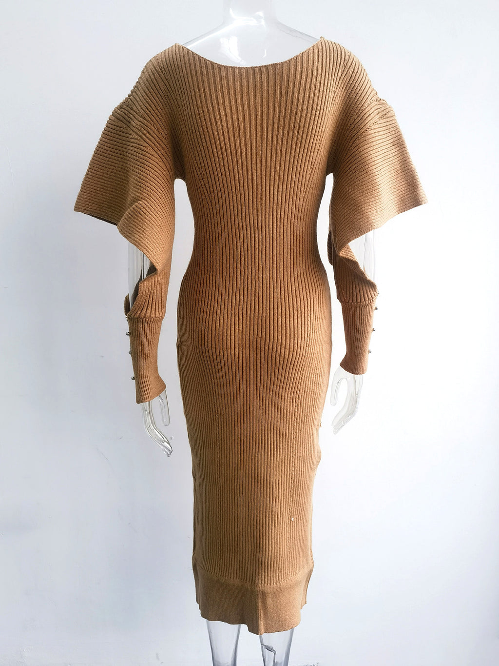 Autumn And Winter Urban Wind Casual Dolman Sleeve Wool Dress - enhanced image 14