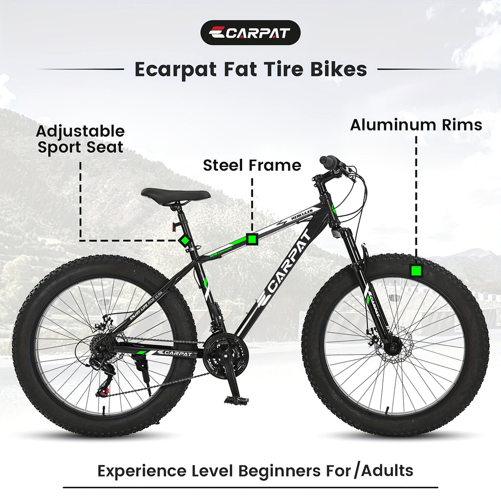 Carpat™ Ruff-Ryde – 26" Fat Tire MTB (Orange, 21-Speed, Full Suspension) - enhanced image 14