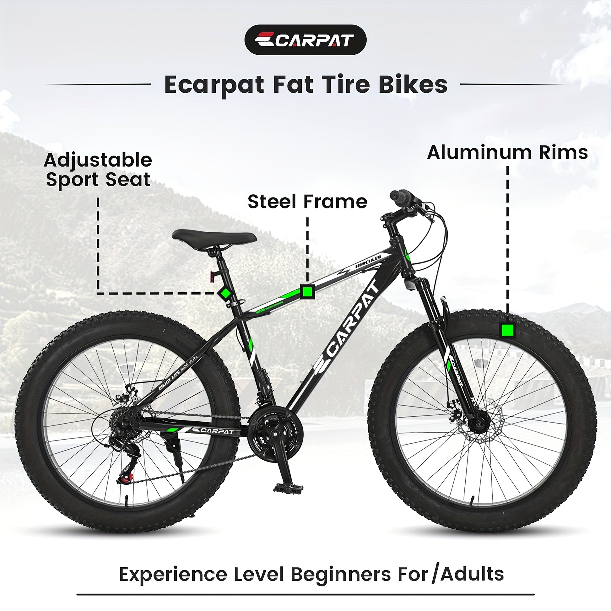 Carpat™ Ruff-Ryde – 26" Fat Tire MTB (Orange, 21-Speed, Full Suspension) - enhanced image 14