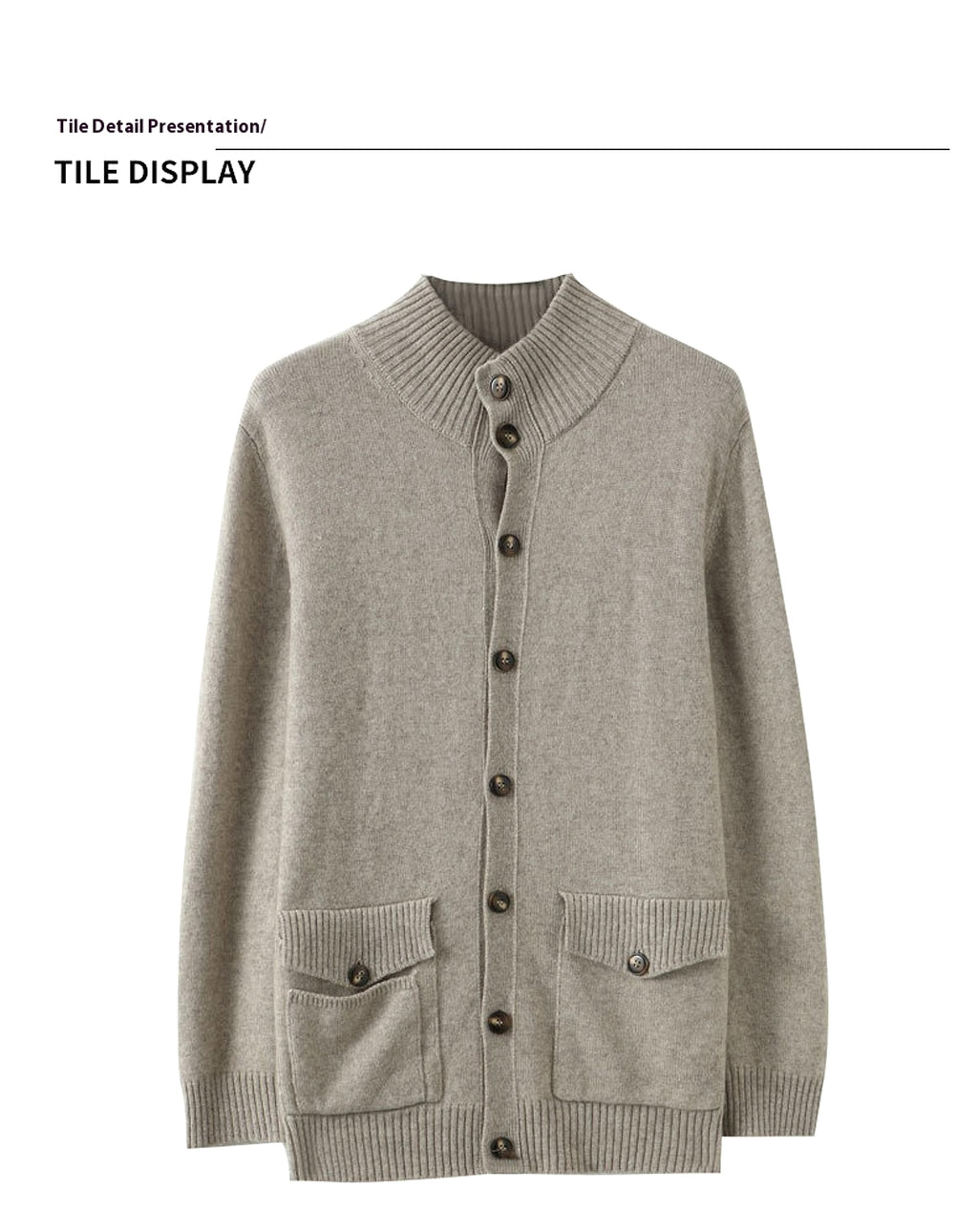 Luxe Knit Cashmere Cardigan for Men - enhanced image 14