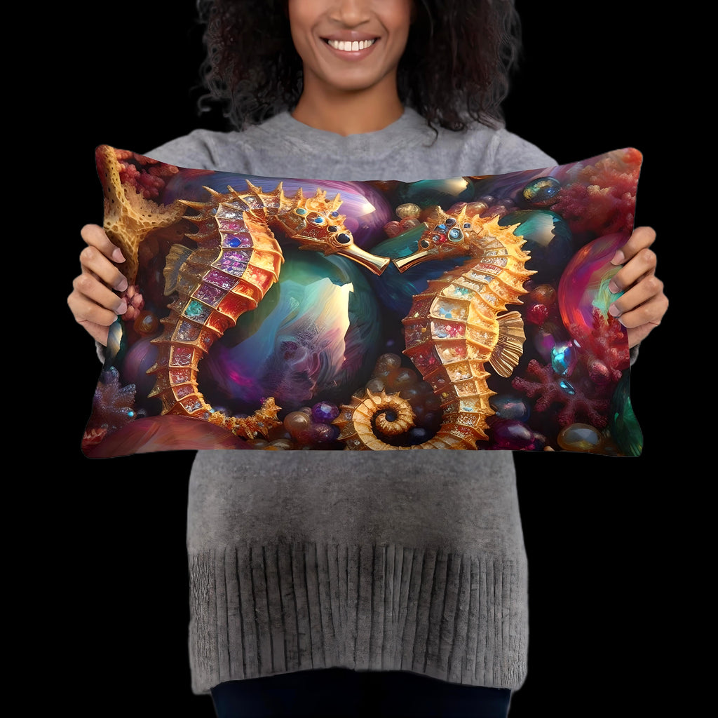 Seahorse Pillow Cushion Ocean Decor | US/EU Warehouse | Nautical Cushion 22 x 22 - enhanced image 14