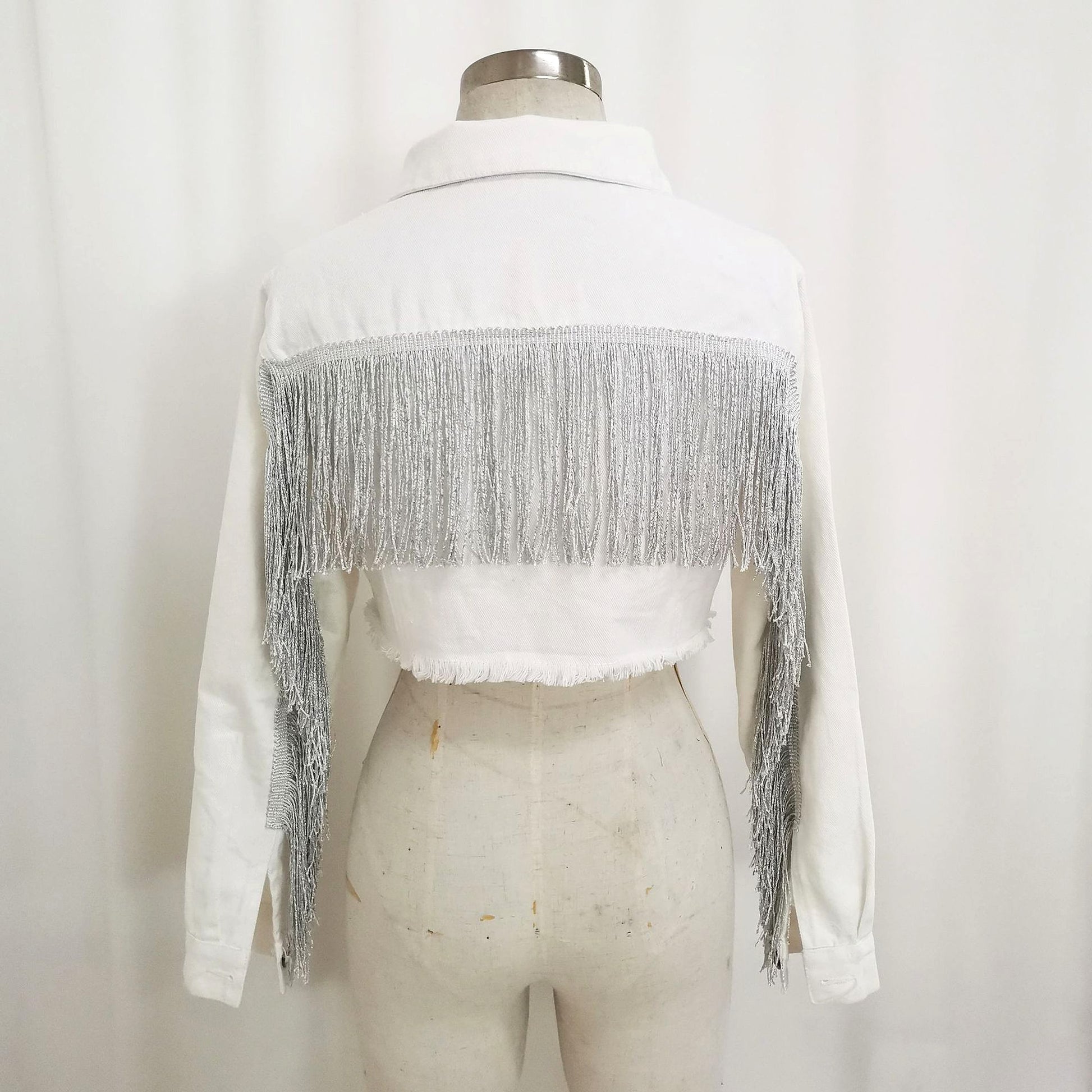 A1. Fashion Tassel Stitching Do The Old Cowboy Jacket For Women - enhanced image 14