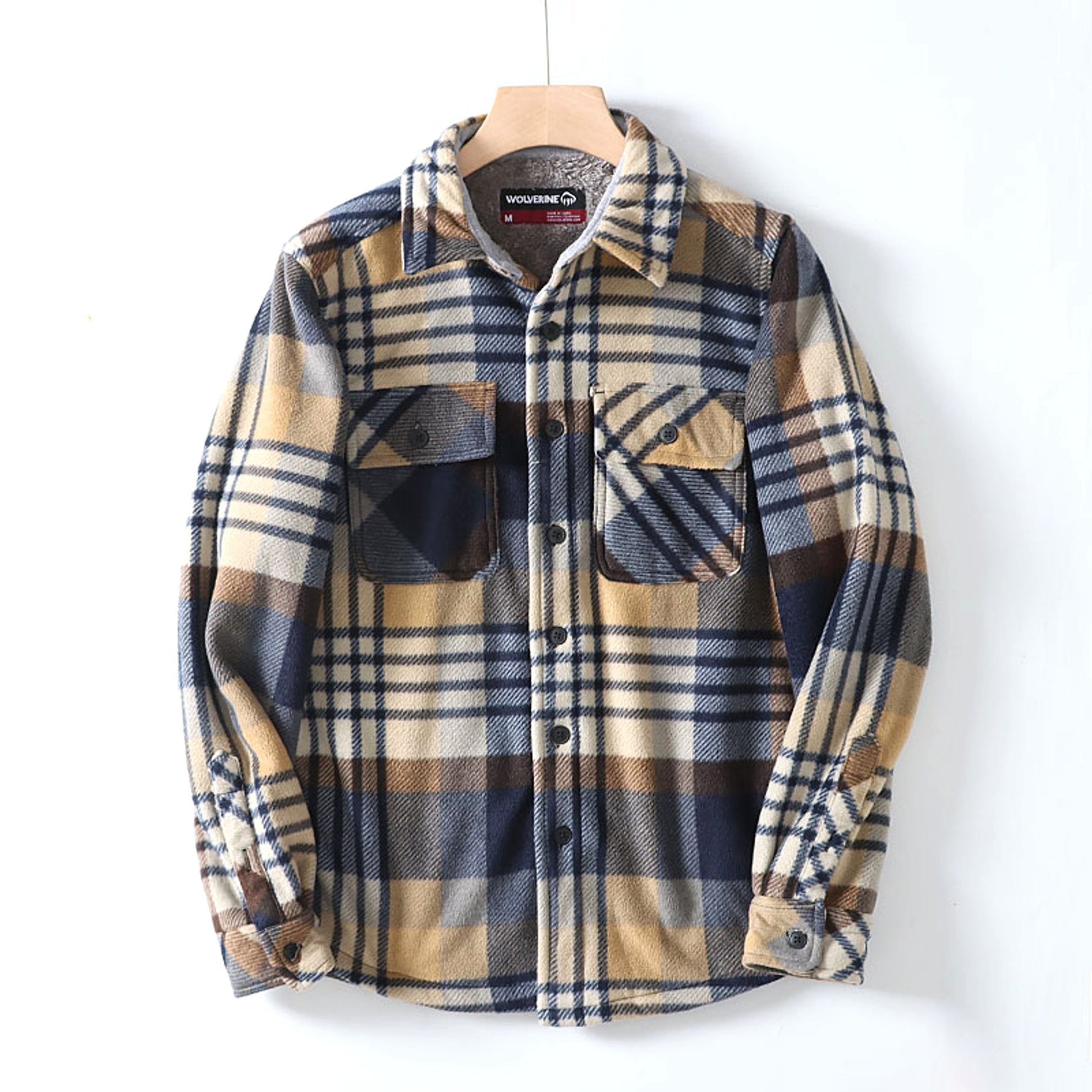 Flannel Plaid Warm Leisure Lapel Long Sleeve DressShirt - enhanced image 14