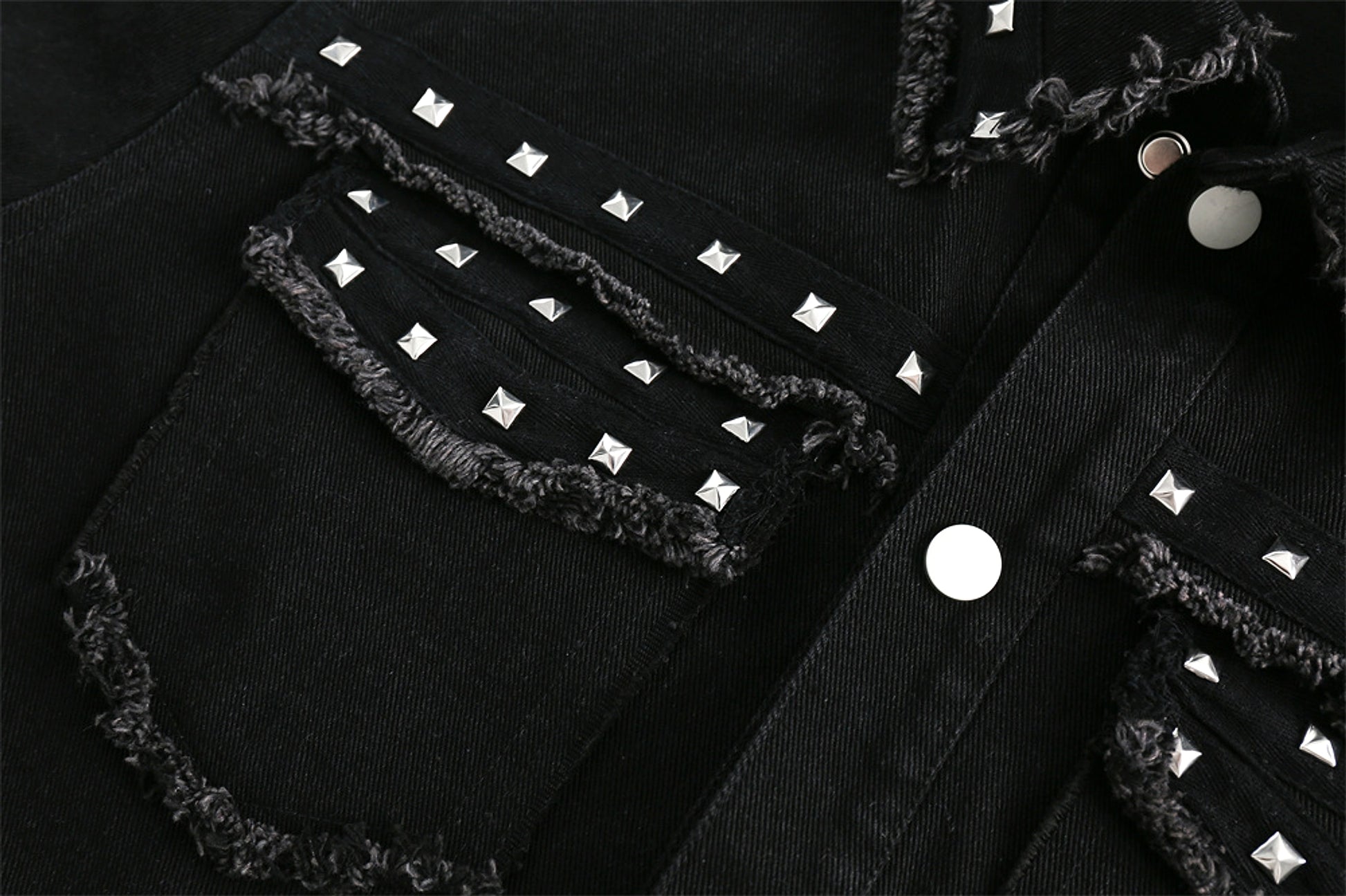 High Street Fashion Brand Hip Hop Rock Rivet Decorative Denim Jacket - enhanced image 14