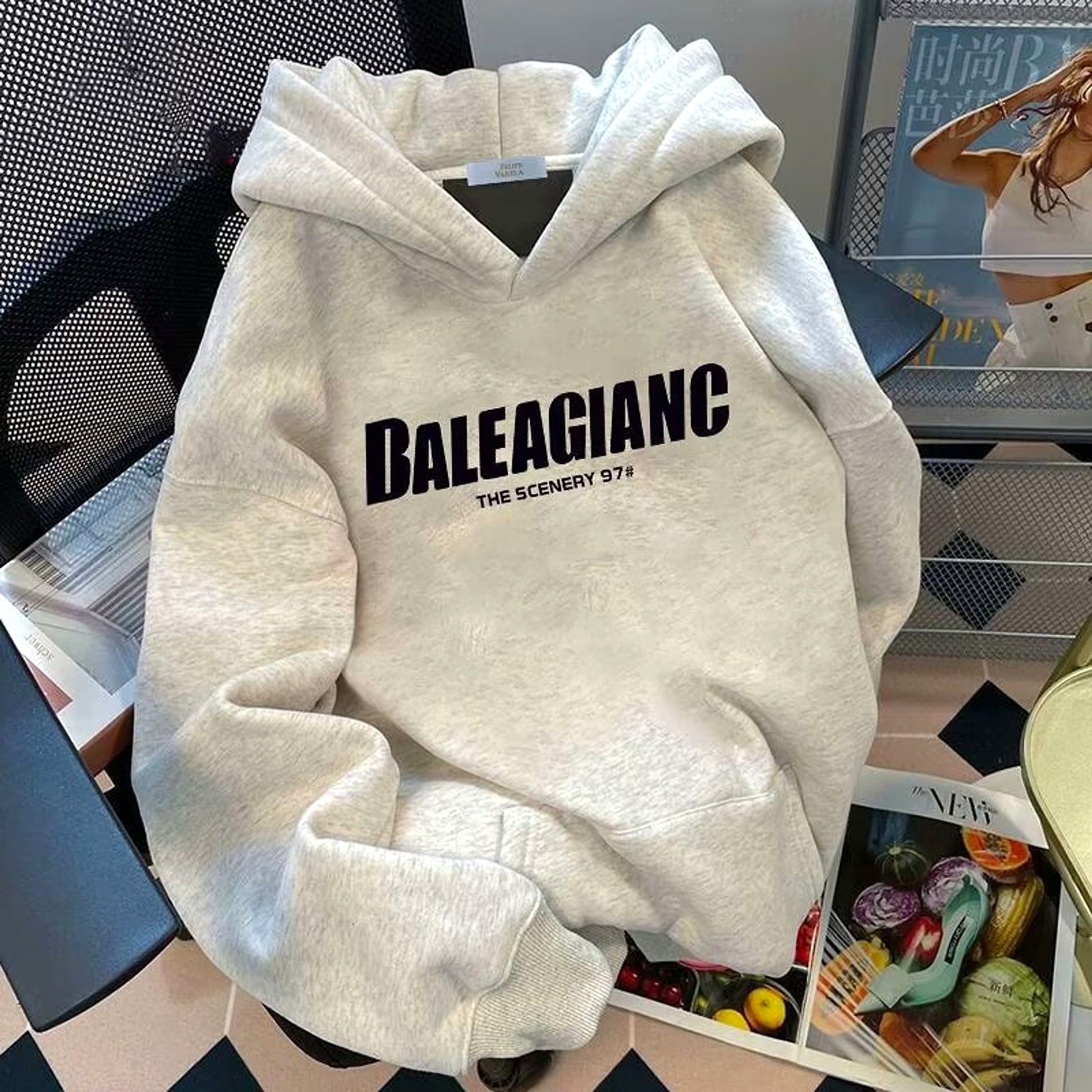 INS Hong Kong Style Loose Fashion Brand Letter Print Sweater - enhanced image 14