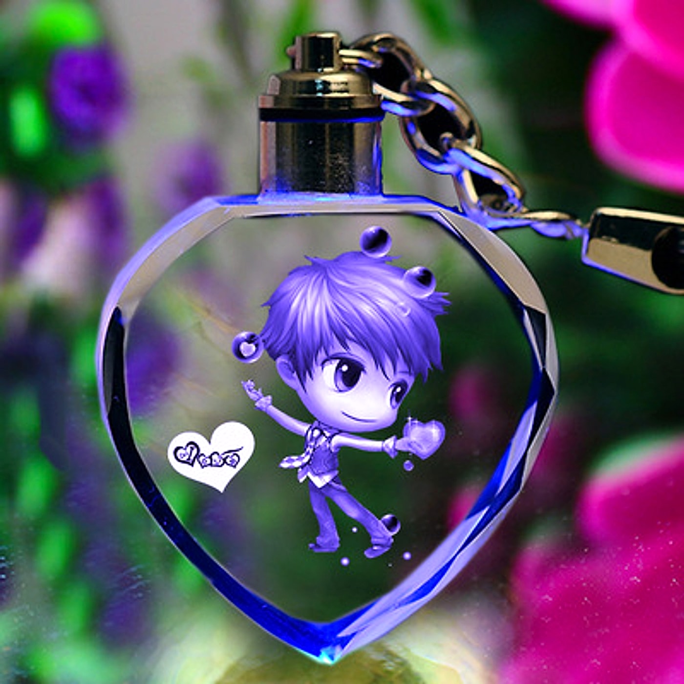 Personalised K9 crystal keyring with LED lighting & engraving - enhanced image 14