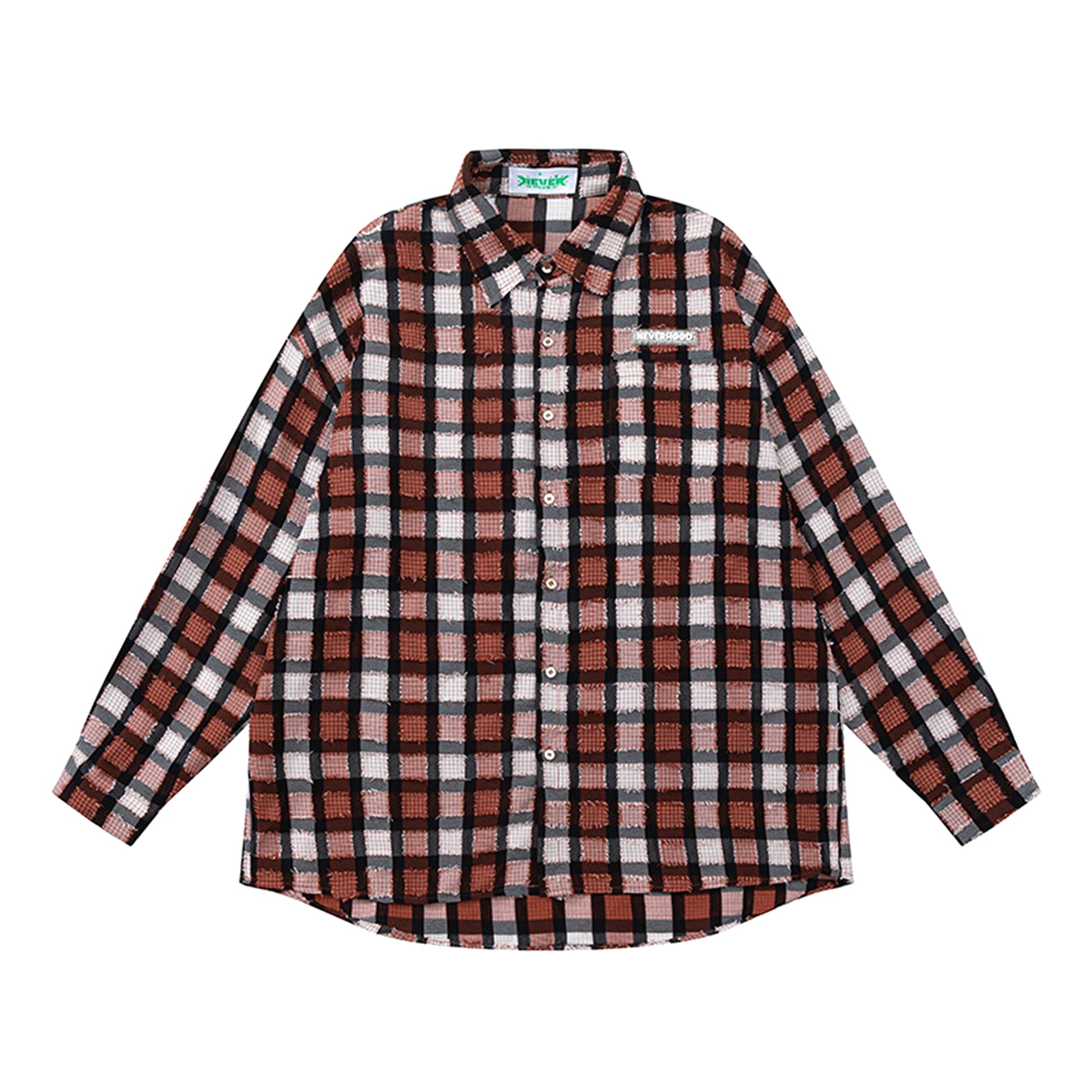 Loose Casual  High Street Frayed Design Lapel Women DressShirt - enhanced image 14
