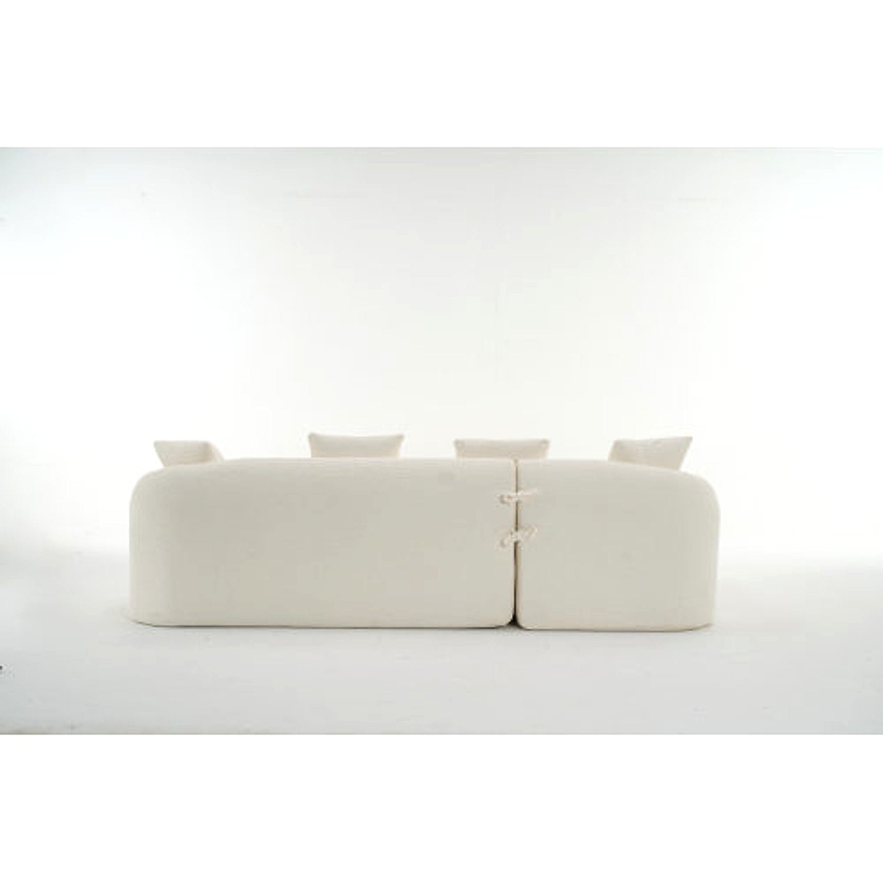 LuxeForm™ – Grey Compression Sofa with Chaise Lounge & 4 Pillows (US Warehouse) - enhanced image 14