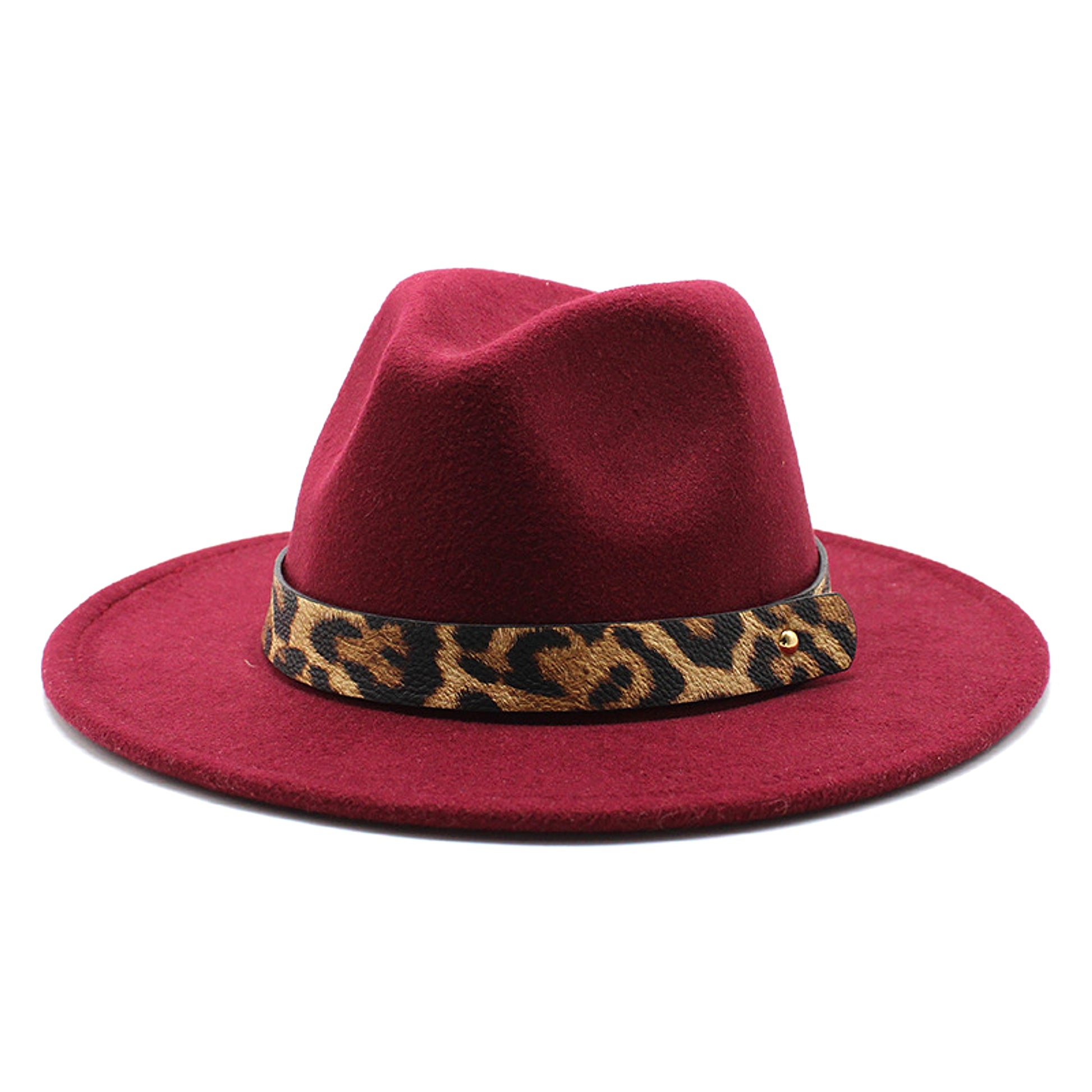 Men's Fashion Leopard Print Woolen Big Brim Top Hat - enhanced image 14