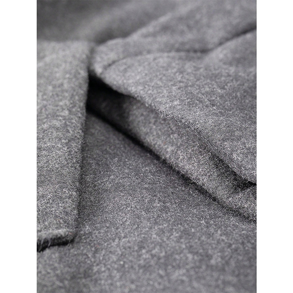 Mid-length Color Matching Single-breasted Trench Coat Woolen Plus Size Casual - enhanced image 14