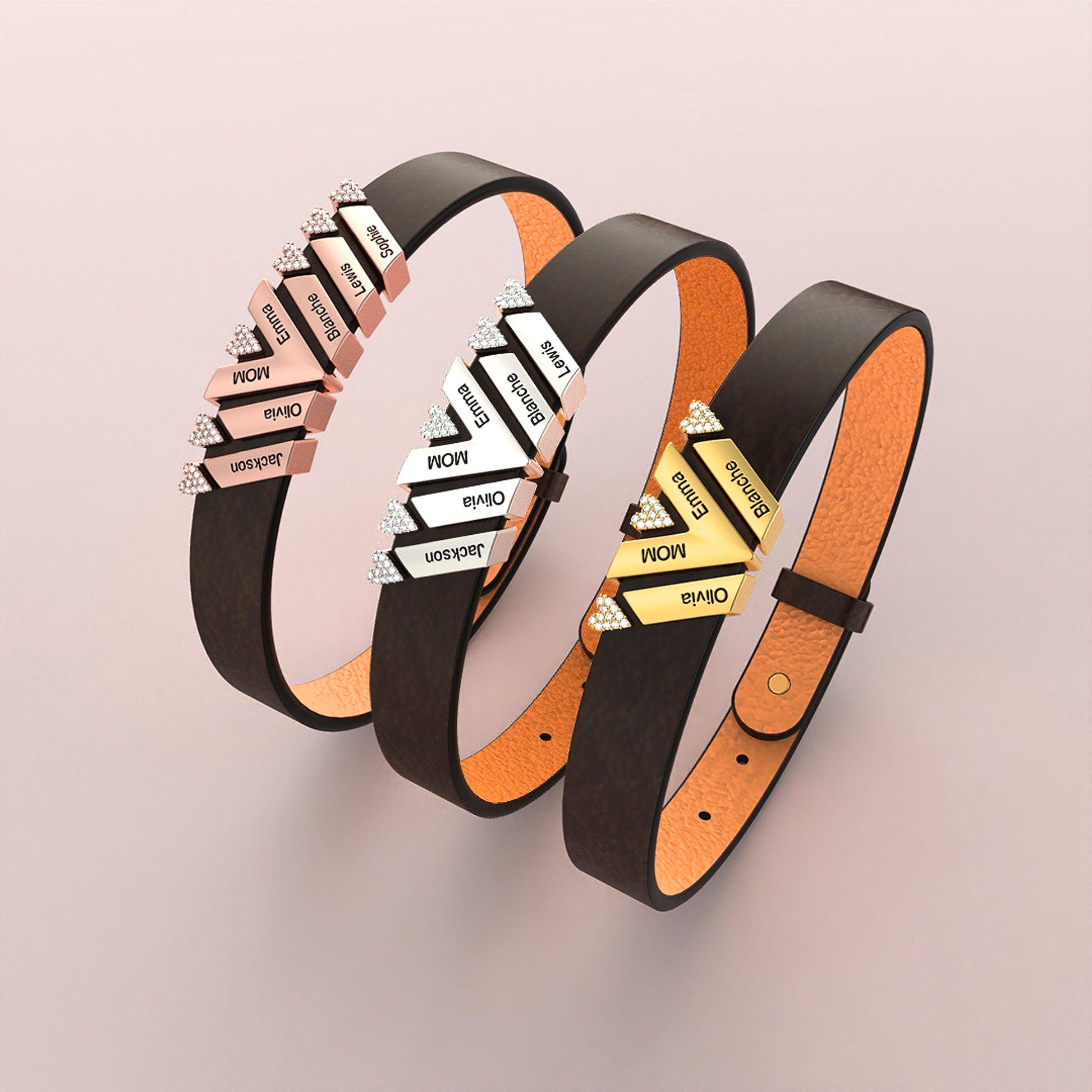 New Leather DIY Lettering Bracelet Drill Buckle - enhanced image 14