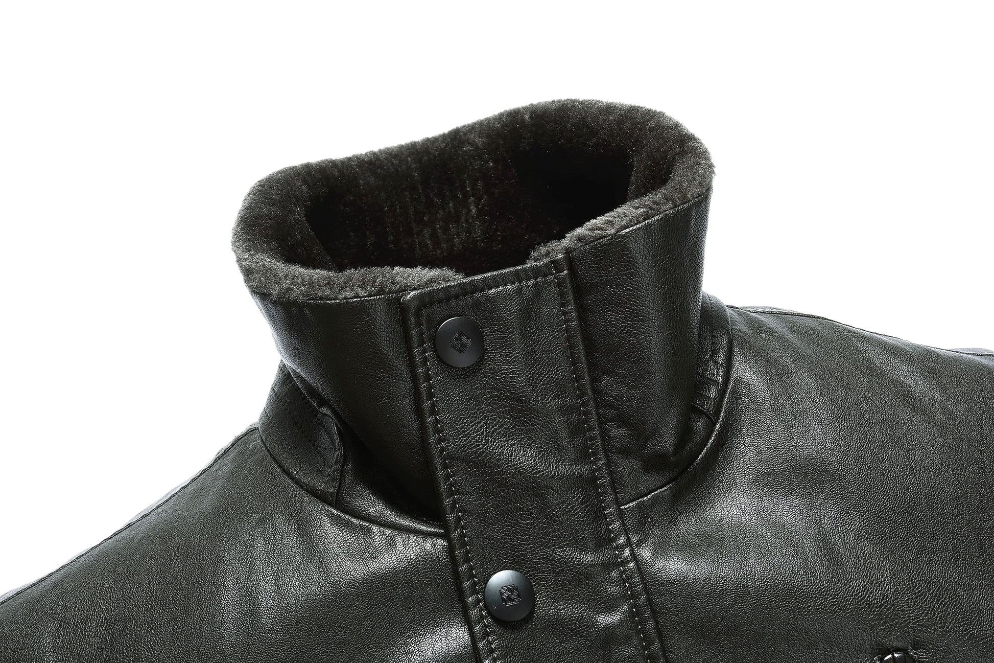 Real Leather Men's Winter Jacket – Thickened & Fleece-Lined Elegance - enhanced image 14