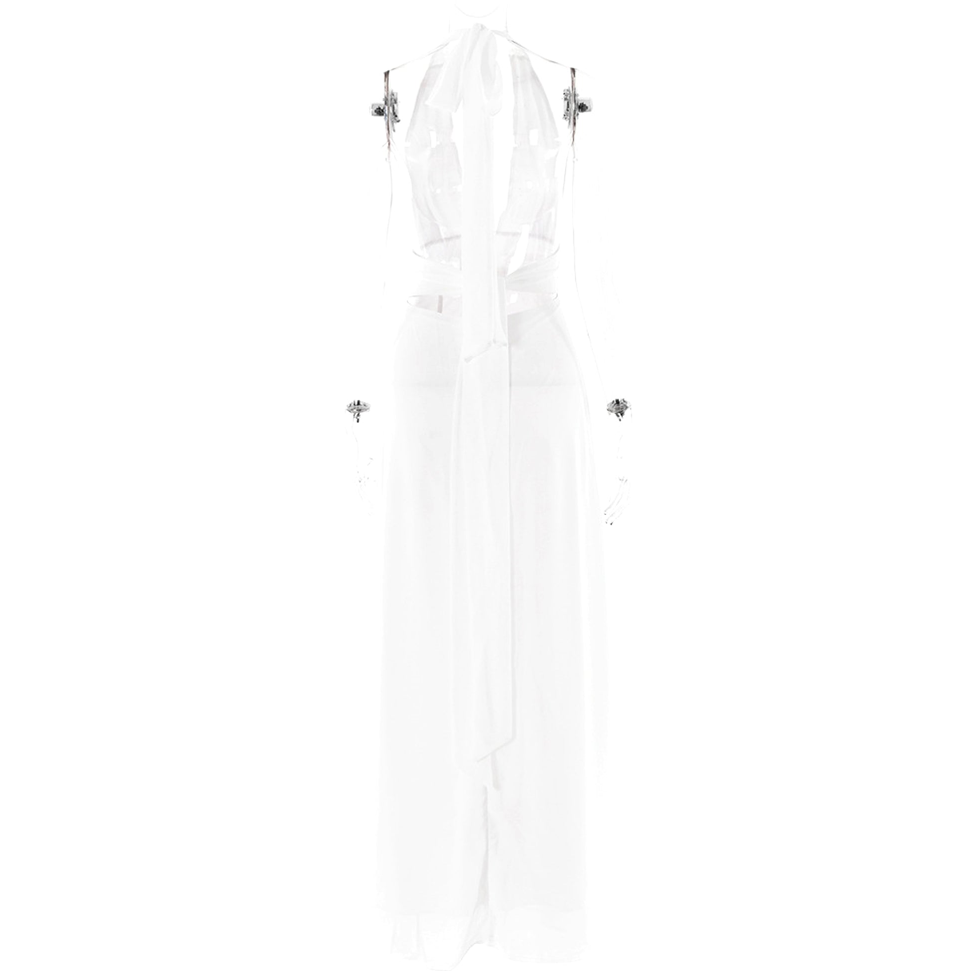 V-neck Slit Dress Summer Backless Strappy Skirt Fashion Temperament Clothing Women - enhanced image 14