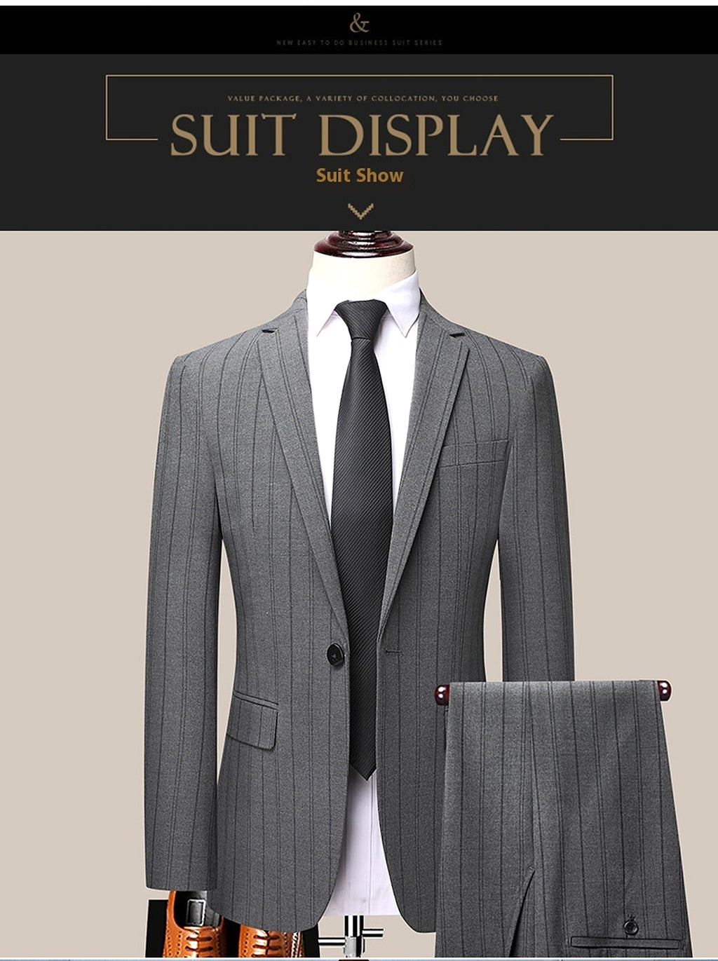 Graysven™ – Slim Striped Wedding & Business Suit - enhanced image 14