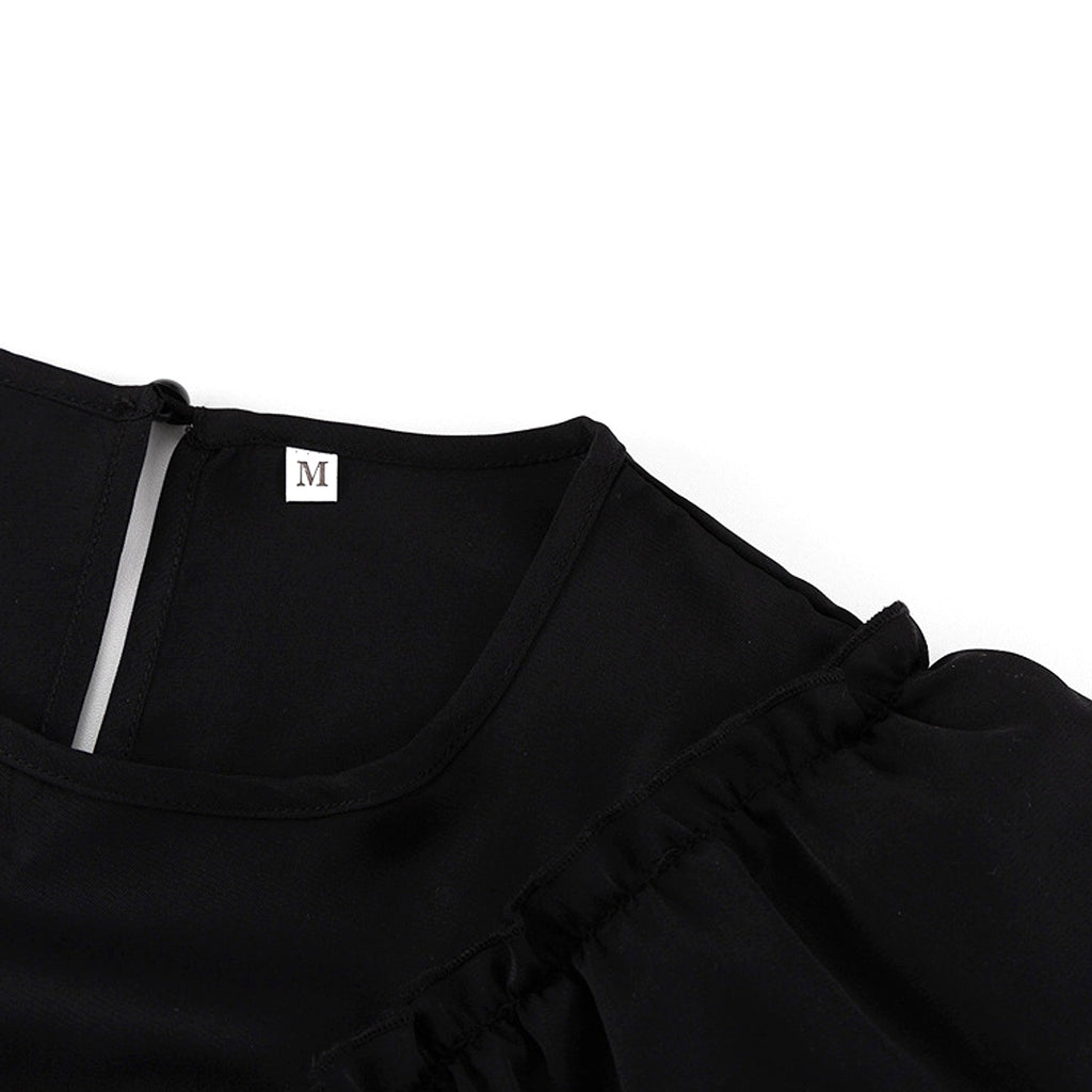 Women's Graceful And Fashionable Bell Sleeve Ruffle Dress - enhanced image 14