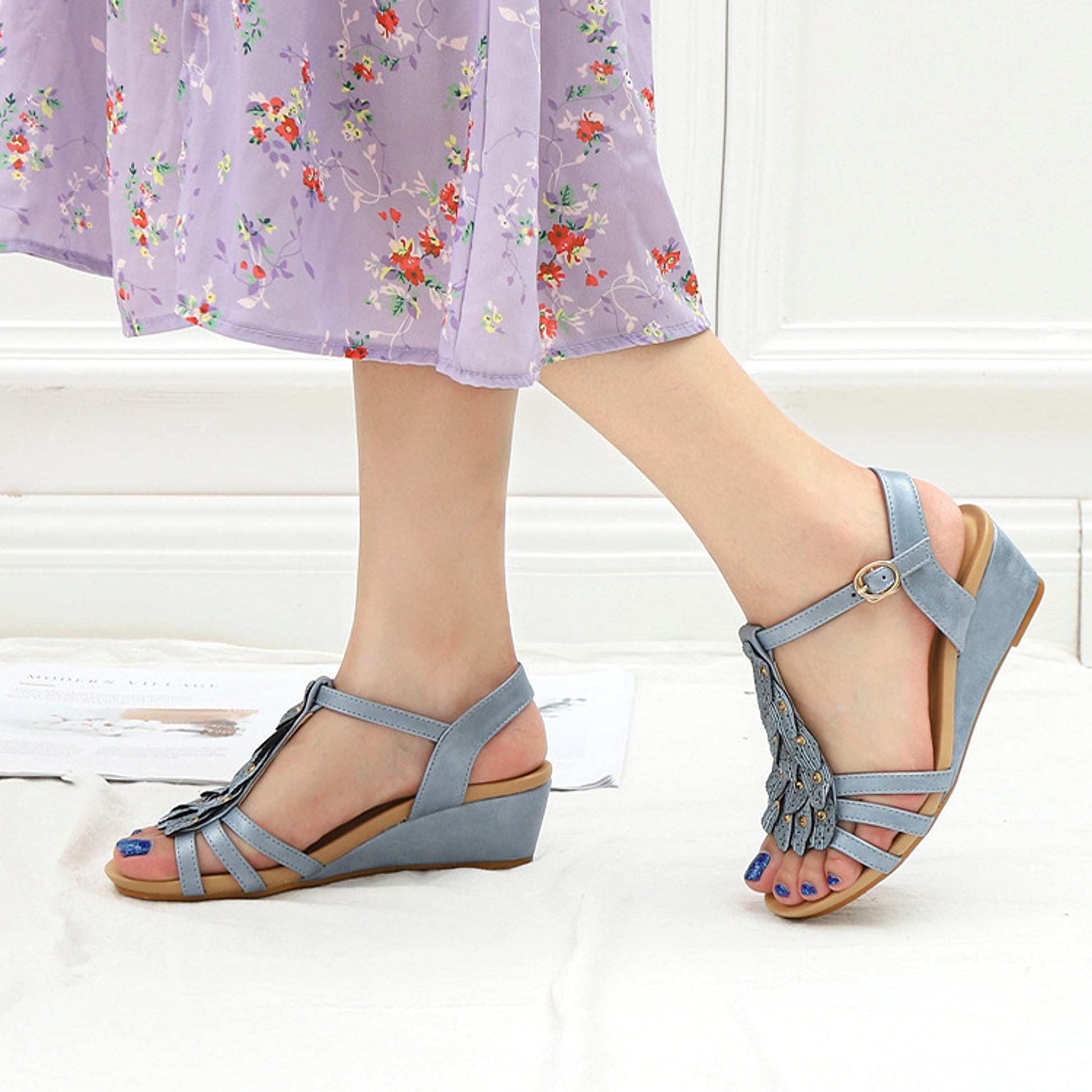 Women's Sandals Boho Bohemia Wedge Shoes Party Daily Beach Shoes - enhanced image 14