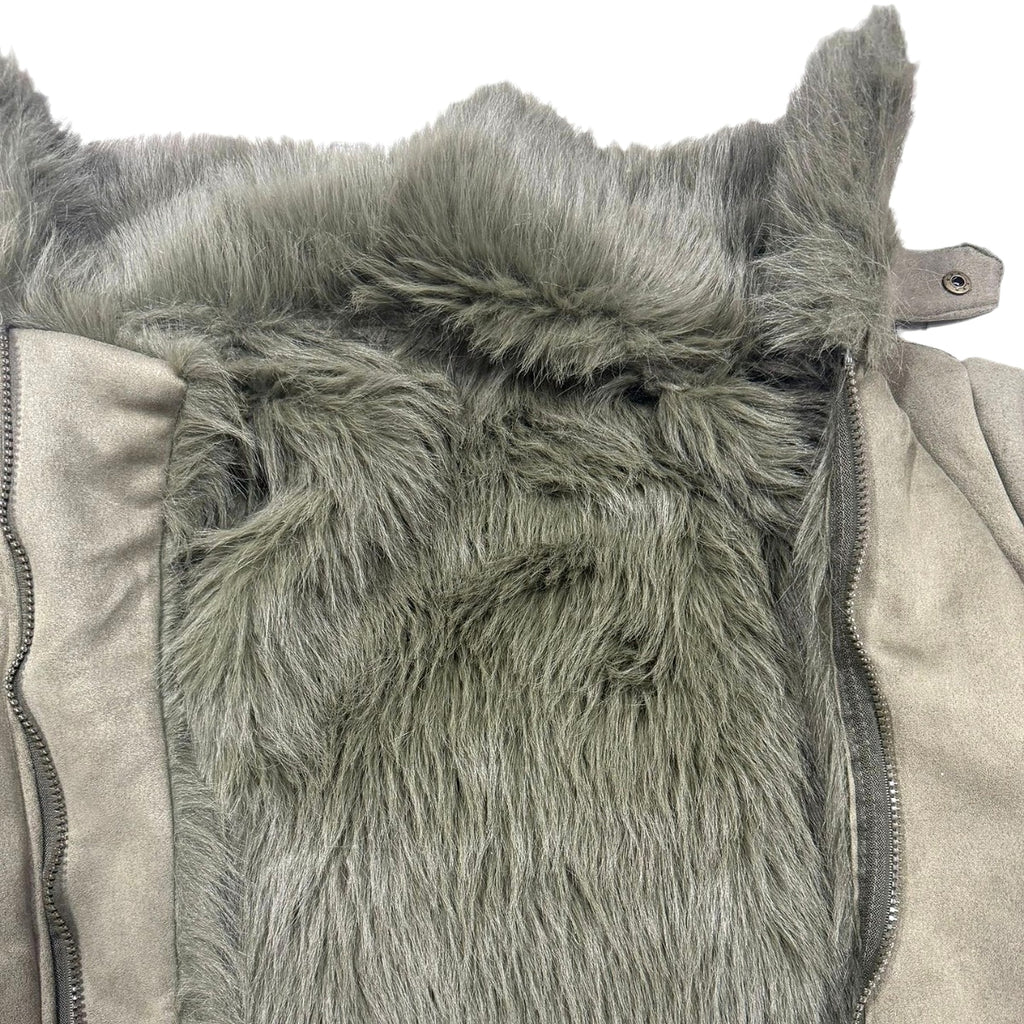 Women's Suede Short Coat – Faux Leather Fall & Winter Streetwear Jacket - enhanced image 14