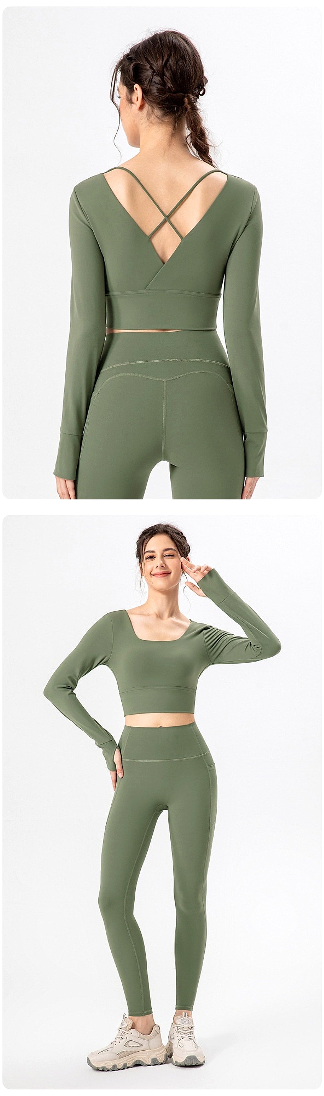 Yoga Leggings Clothes Women With Chest Pad - enhanced image 14