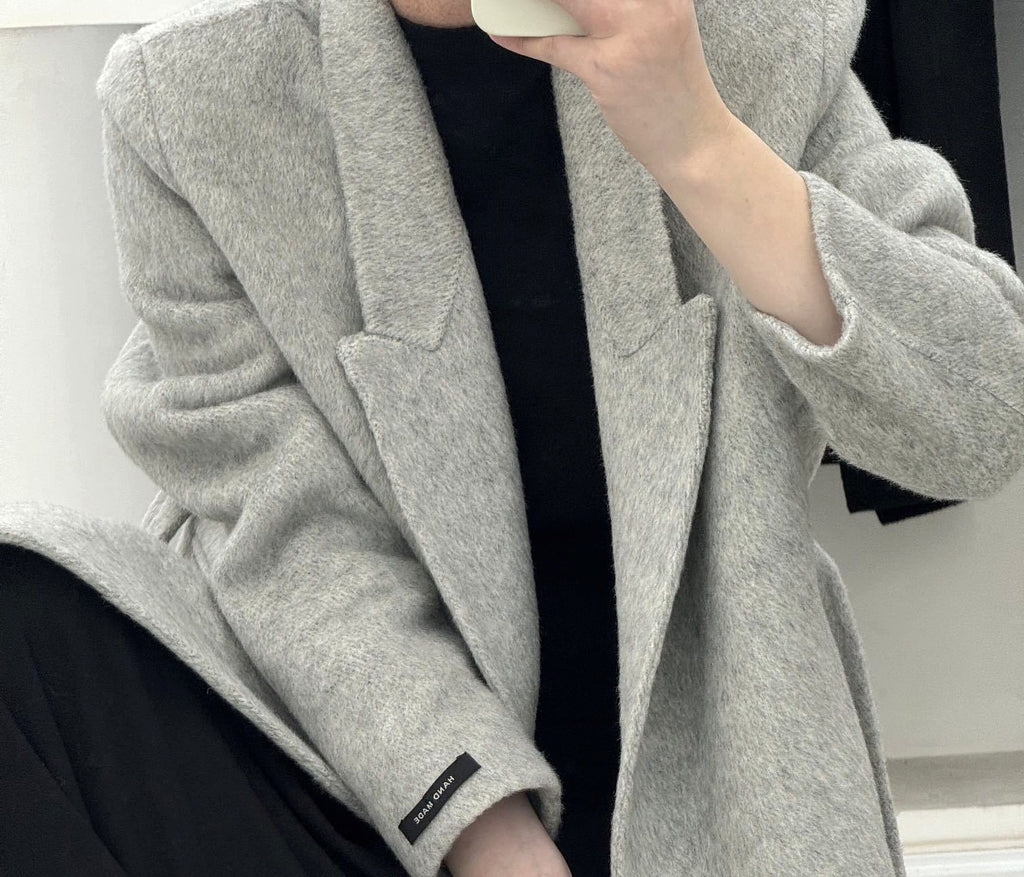 Angora Red Women's Loose Double-Sided Wool Overcoat – Elegant & Cozy - enhanced image 15