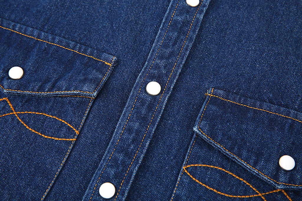 Classic Bag Flower Wash Denim Shirt - enhanced image 15