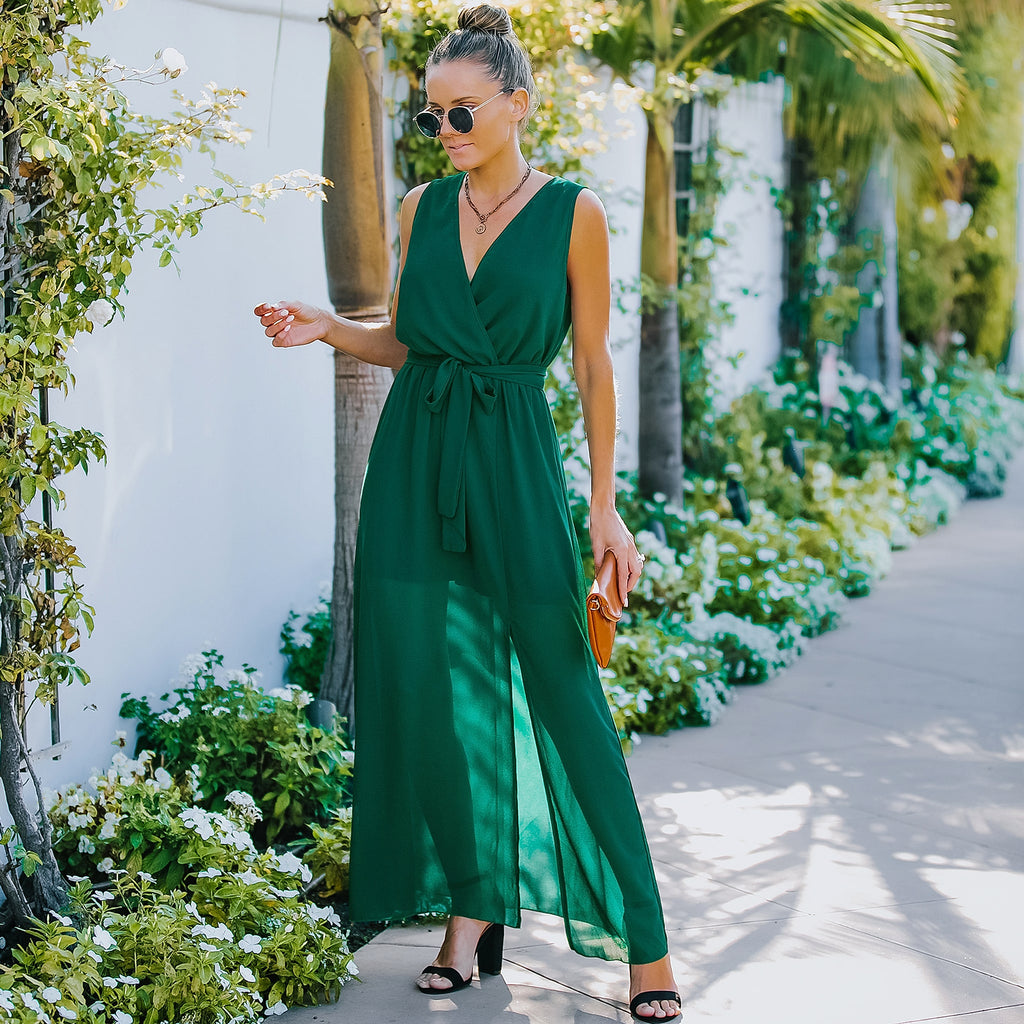European And American V Neck Dress Women's Long Skirt - enhanced image 15