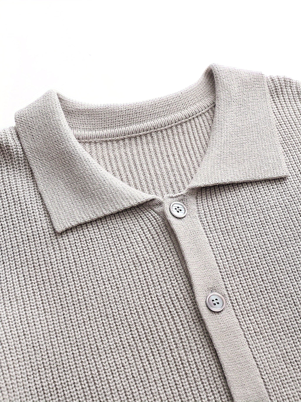 Fashion Solid Color Simple Men's Knitwear Cardigan Sweater Coat - enhanced image 15