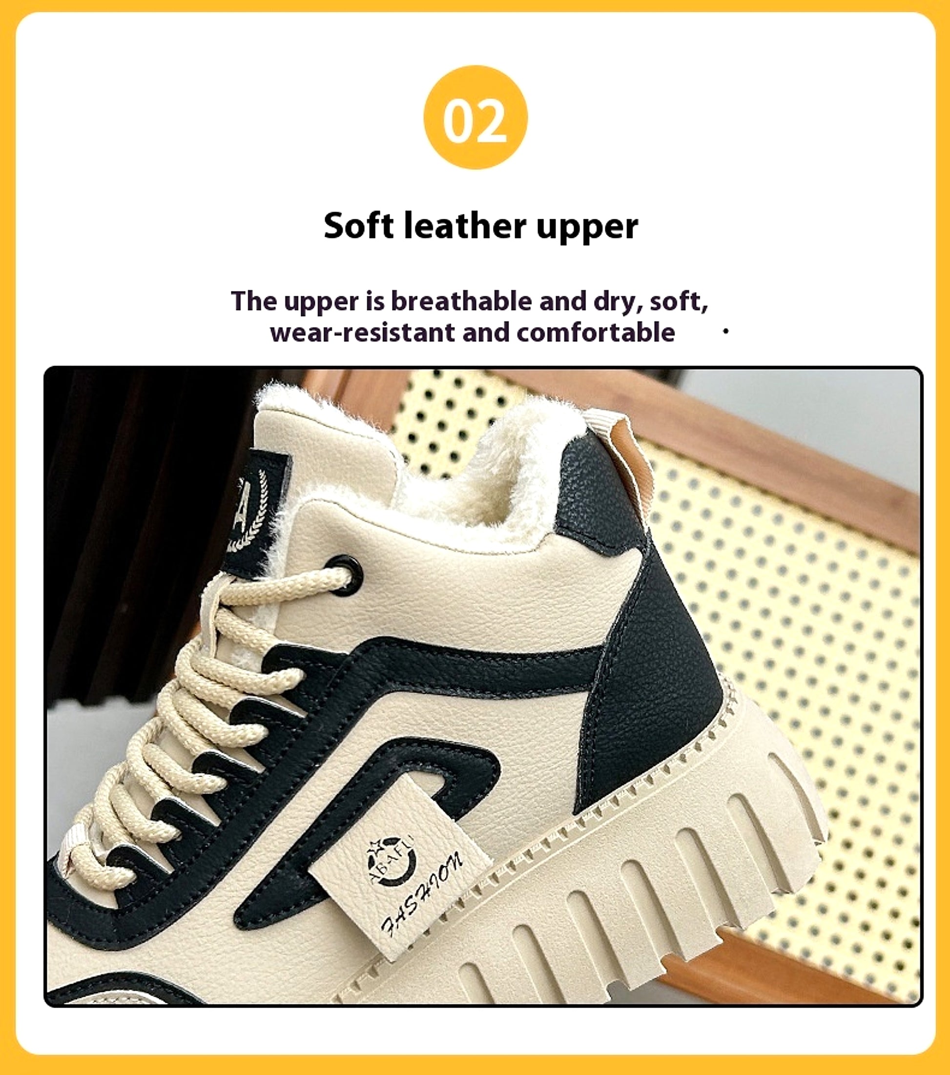Fleece-lined Warm White Shoes For Women High-top Board Shoe - enhanced image 15