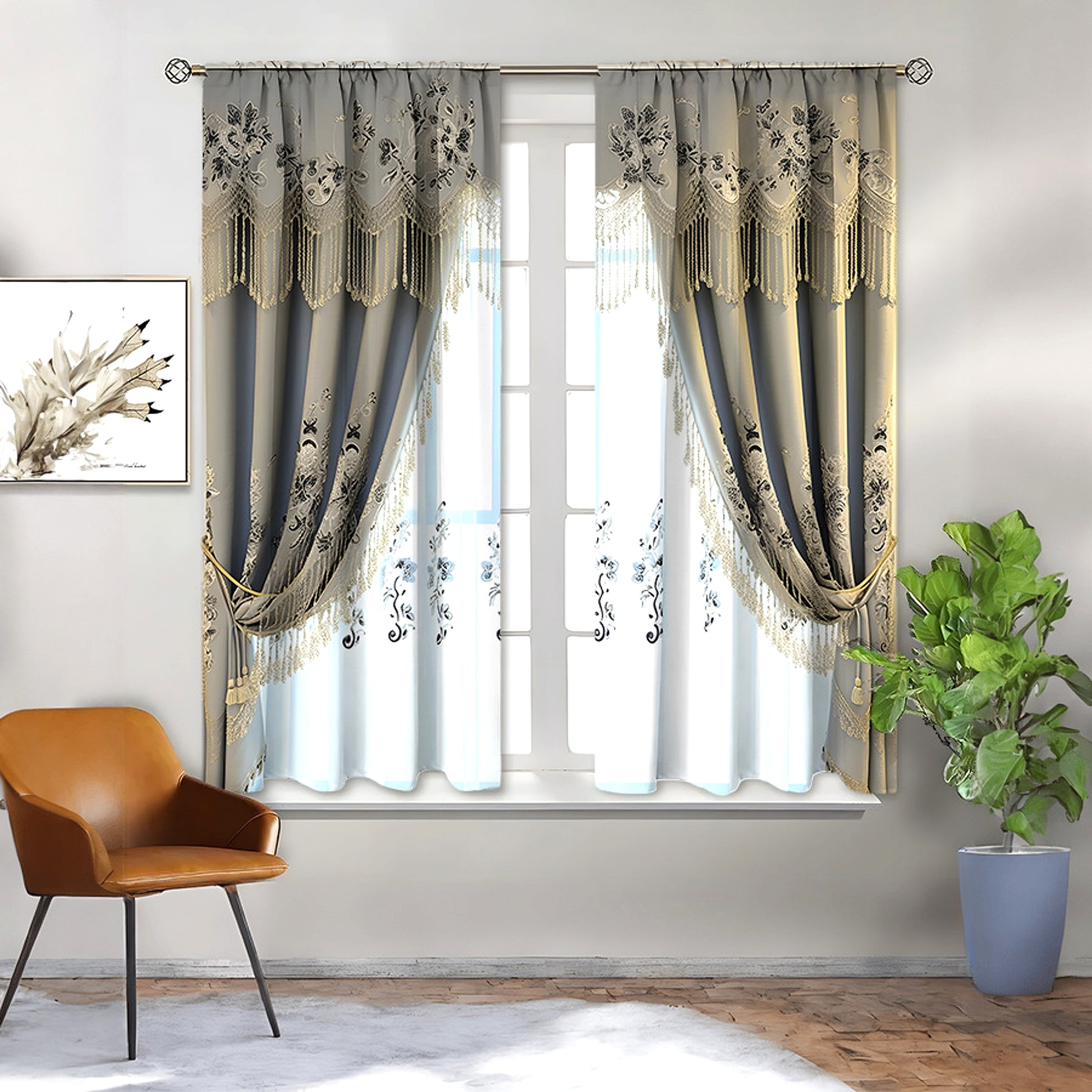 Floréalis™ – European Floral Embroidered Curtain Panel - enhanced image 15