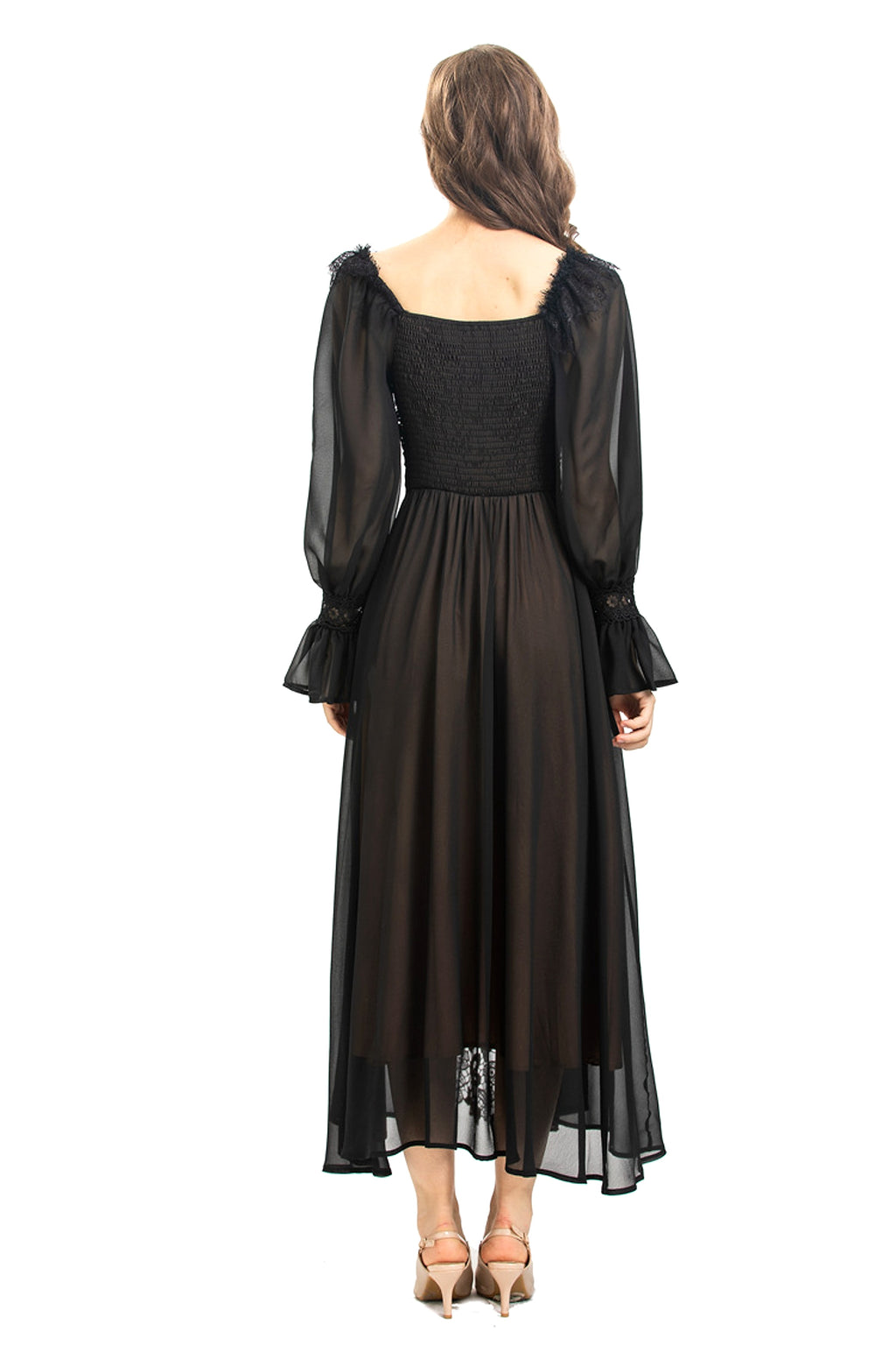 French Temperament Gentle Mesh Spliced Lace Slim Fit Dress - enhanced image 15