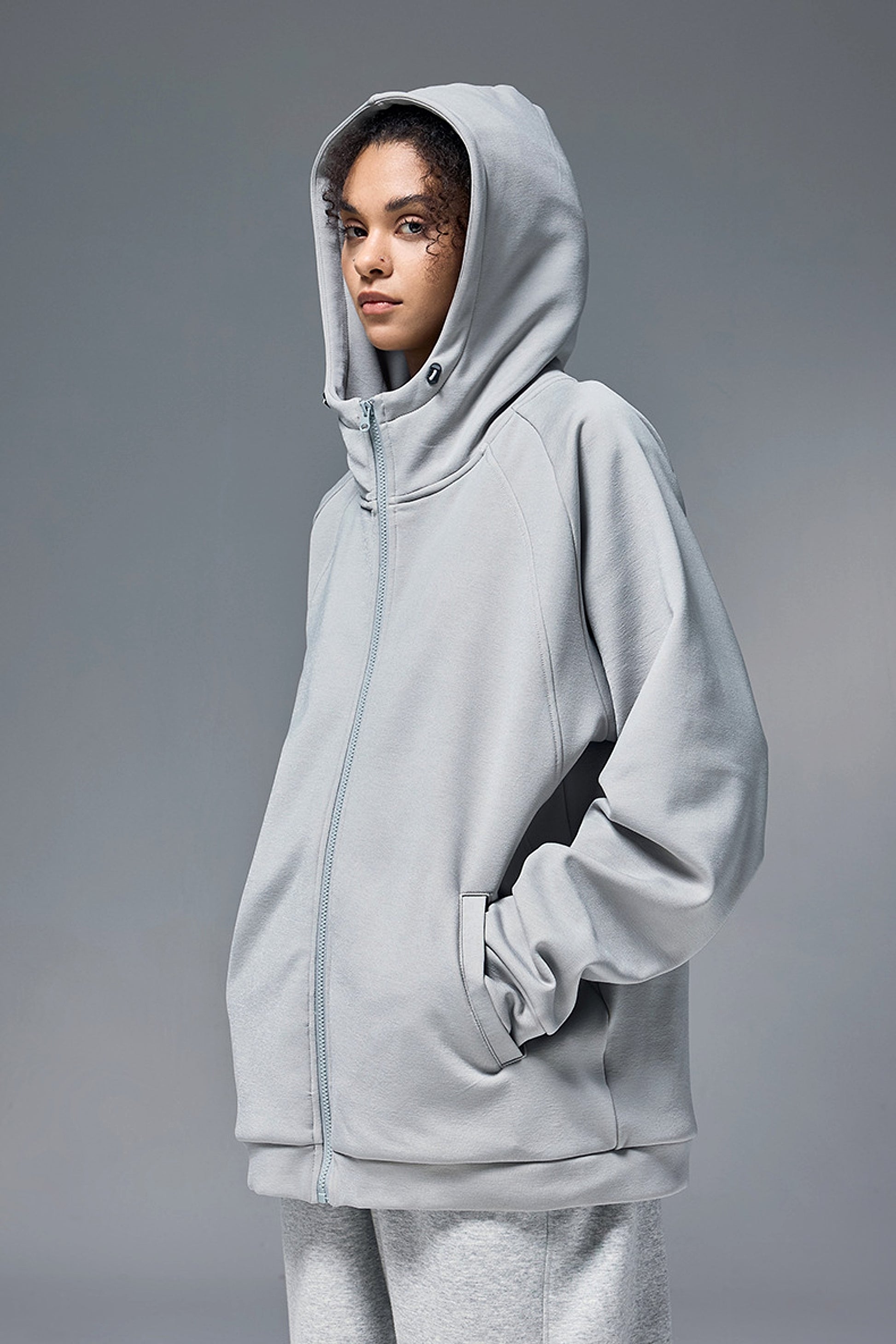 Hydrogen Four-sided Elastic Hooded Jacket Zipper Windproof Fleece Sweater - enhanced image 15
