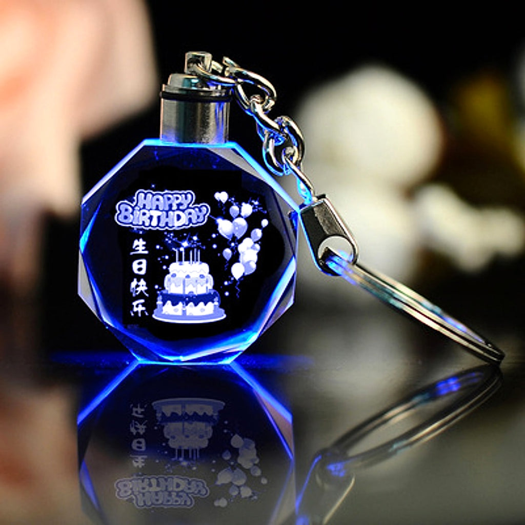 Personalised K9 crystal keyring with LED lighting & engraving - enhanced image 15