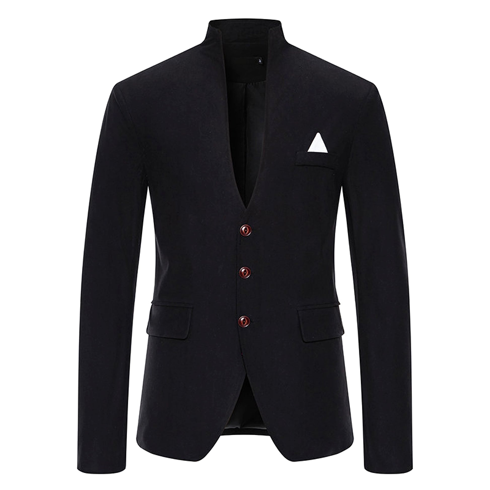 UrbanEdge™ – Color Stitching Mandarin Collar Blazer - enhanced image 15