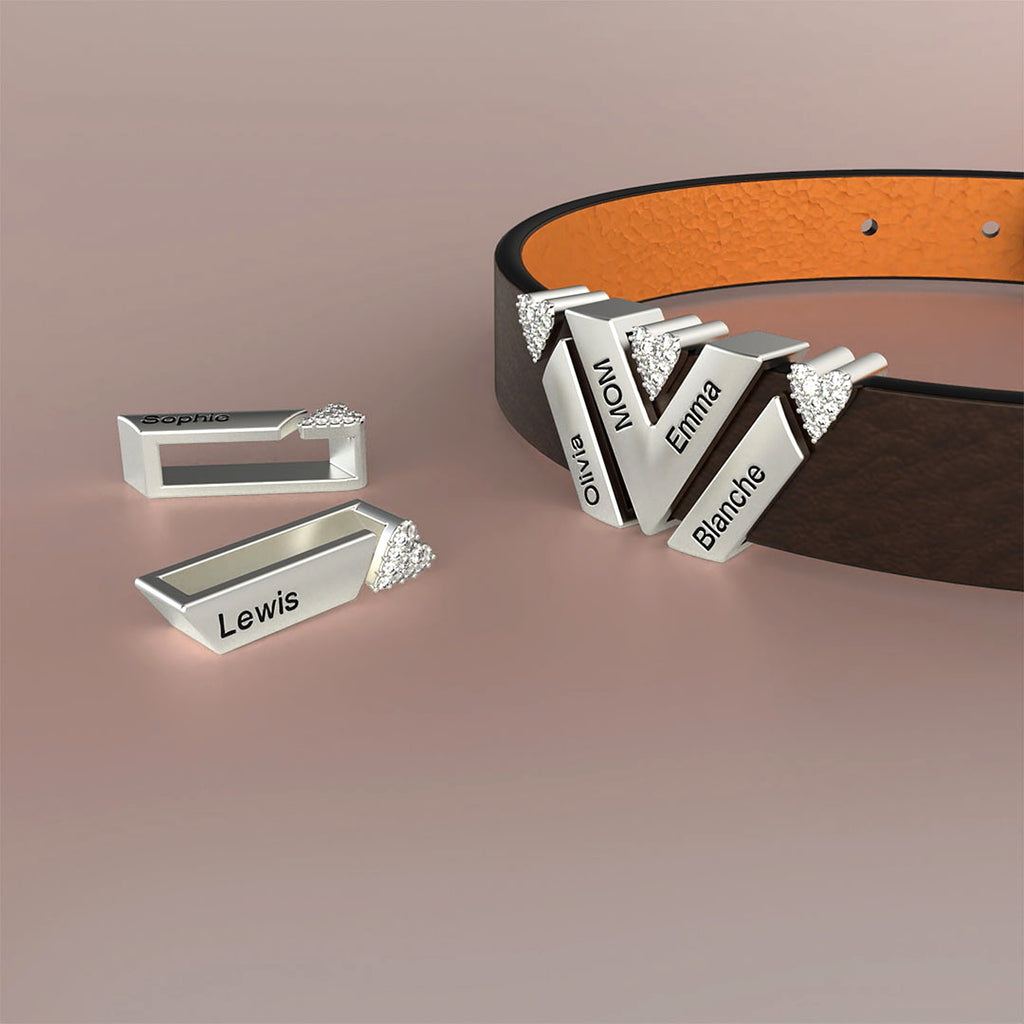 New Leather DIY Lettering Bracelet Drill Buckle - enhanced image 15