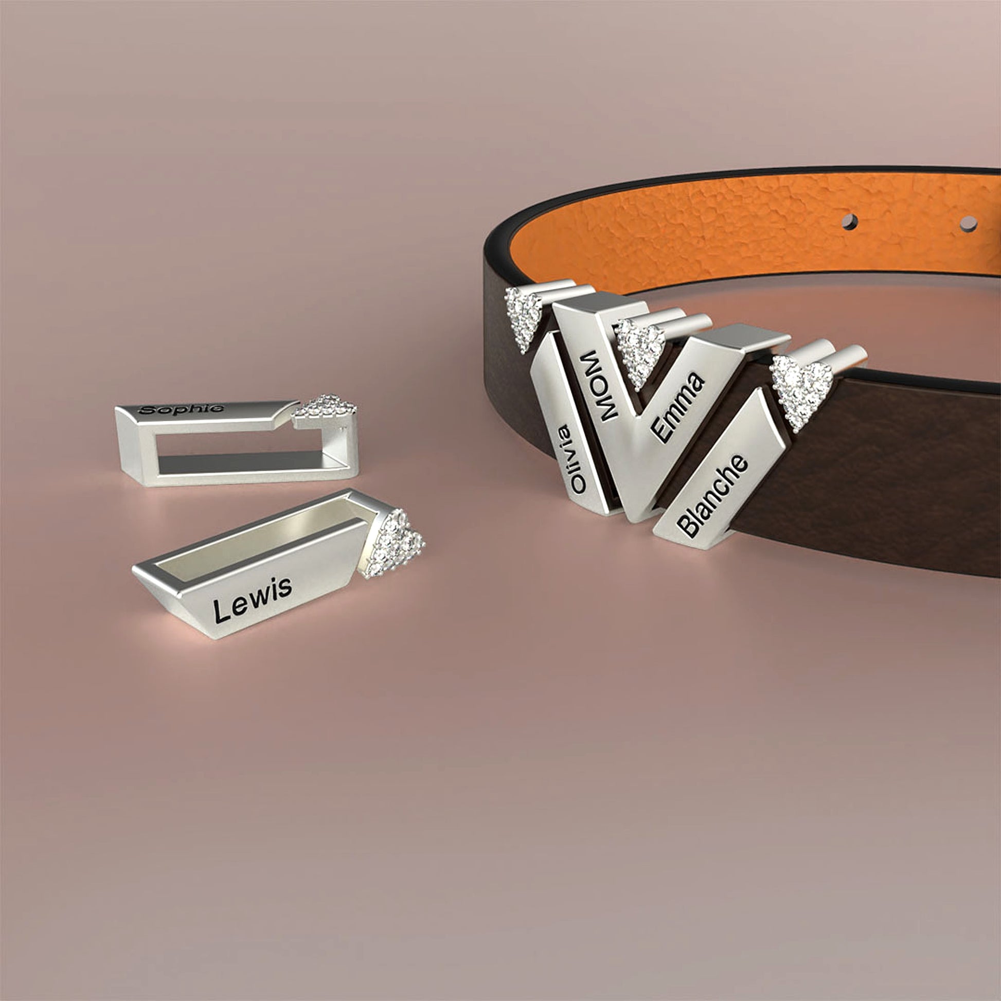 New Leather DIY Lettering Bracelet Drill Buckle - enhanced image 15