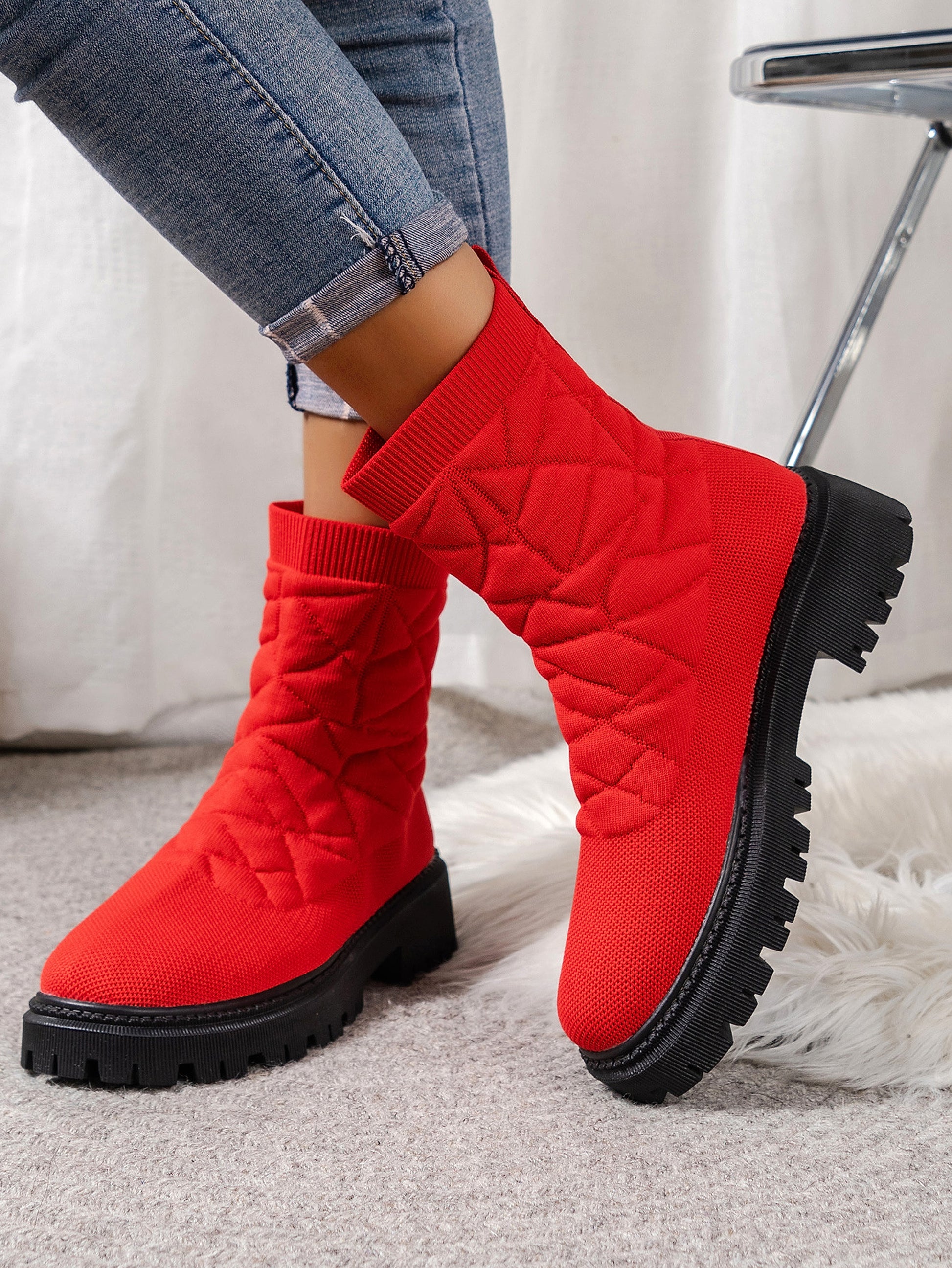 New Women's Flying Woven Sports Short Boots Women - enhanced image 15