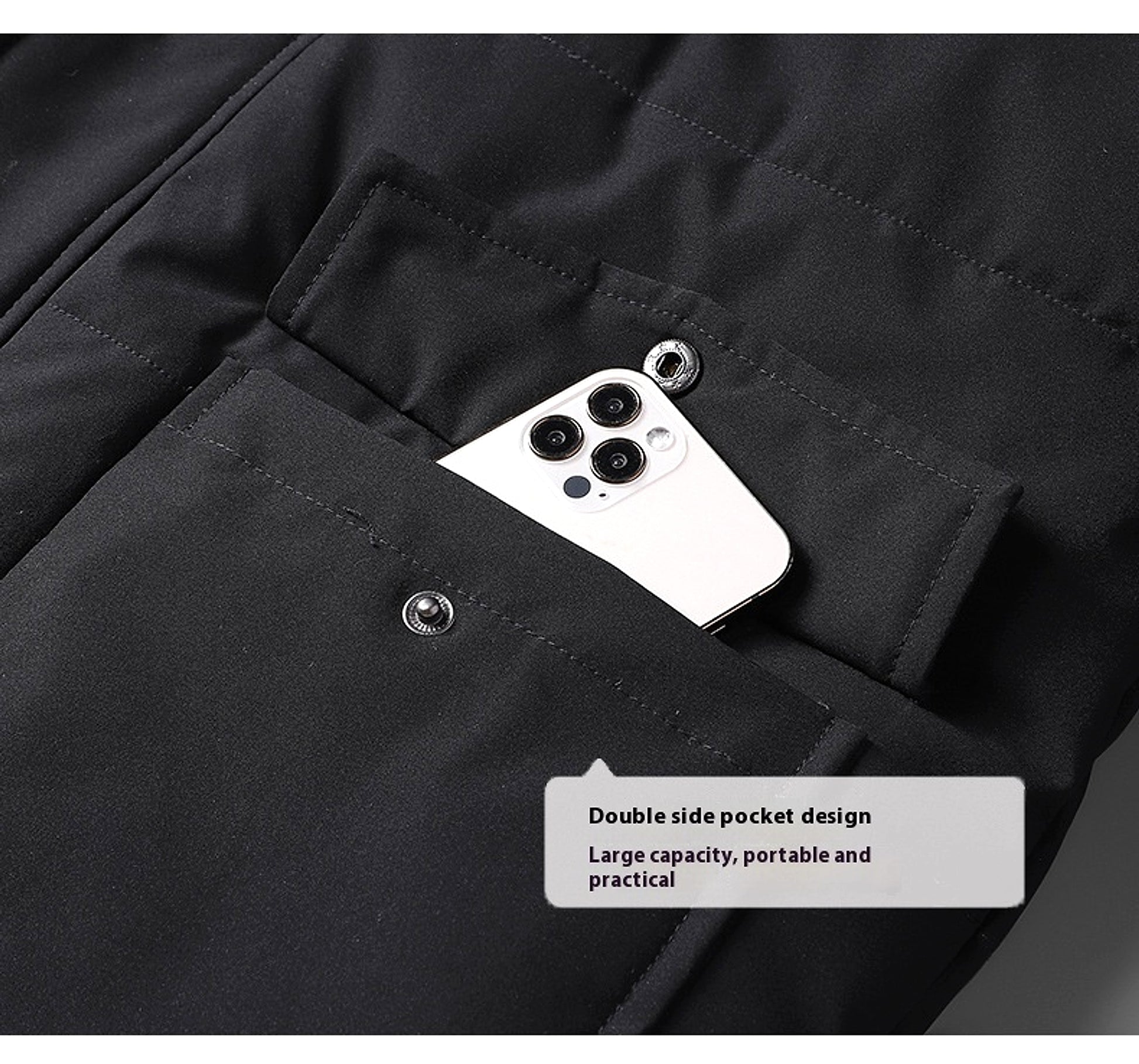 Winter Popular Middle-aged And Elderly Cotton Down Jacket Men Fleece-lined Thickened Hooded Warm Middle-aged And Elderly - enhanced image 15