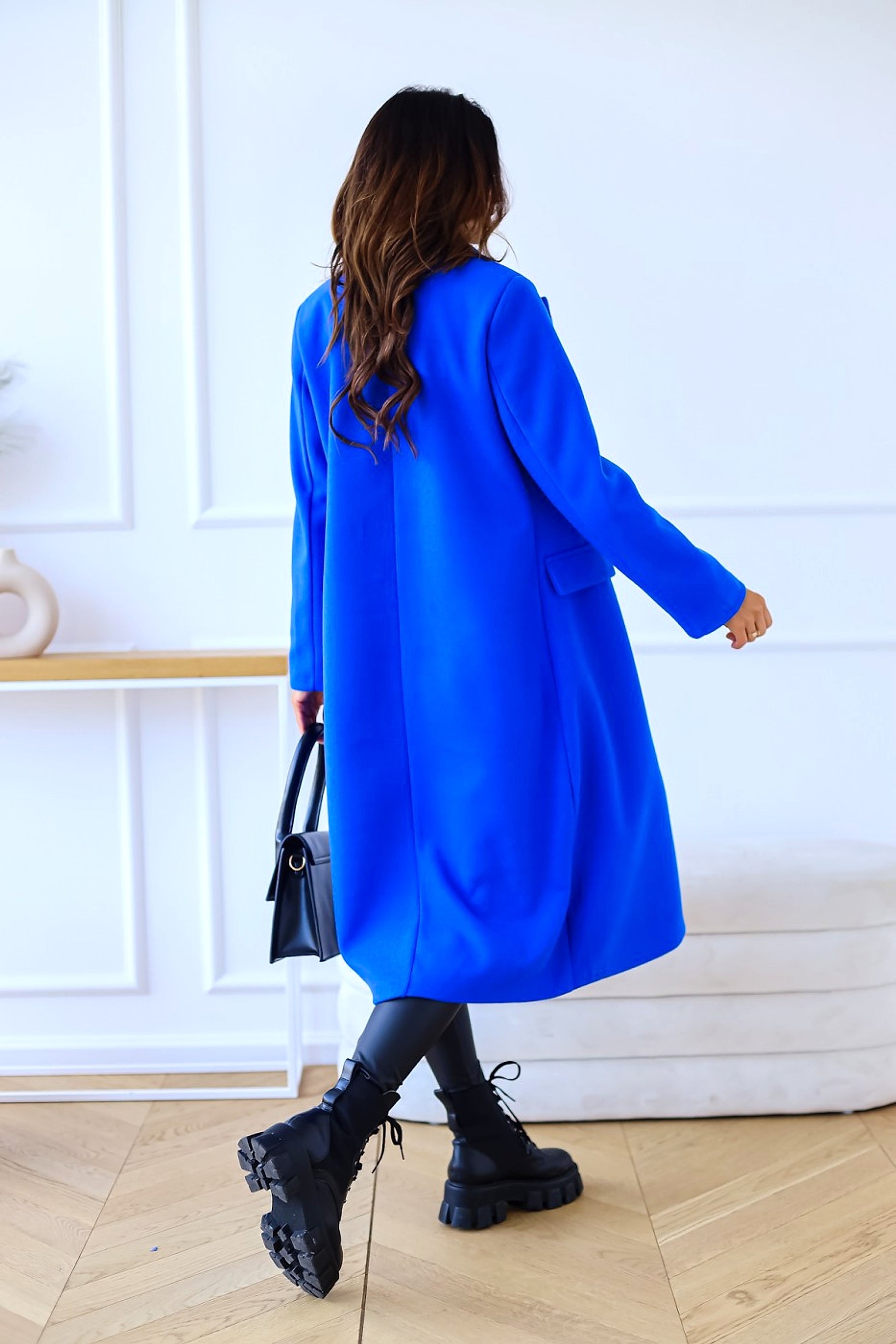 Women's Fashion Simple Double Breasted Long Sleeve Lapel Button Woolen Coat - enhanced image 15