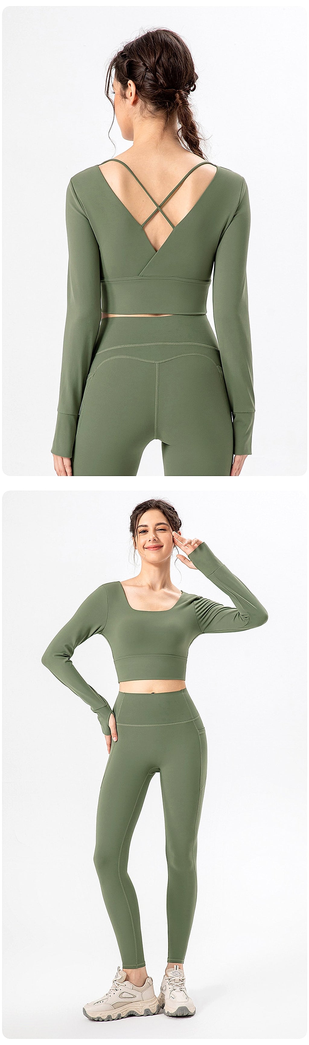 Yoga Leggings Clothes Women With Chest Pad - enhanced image 15
